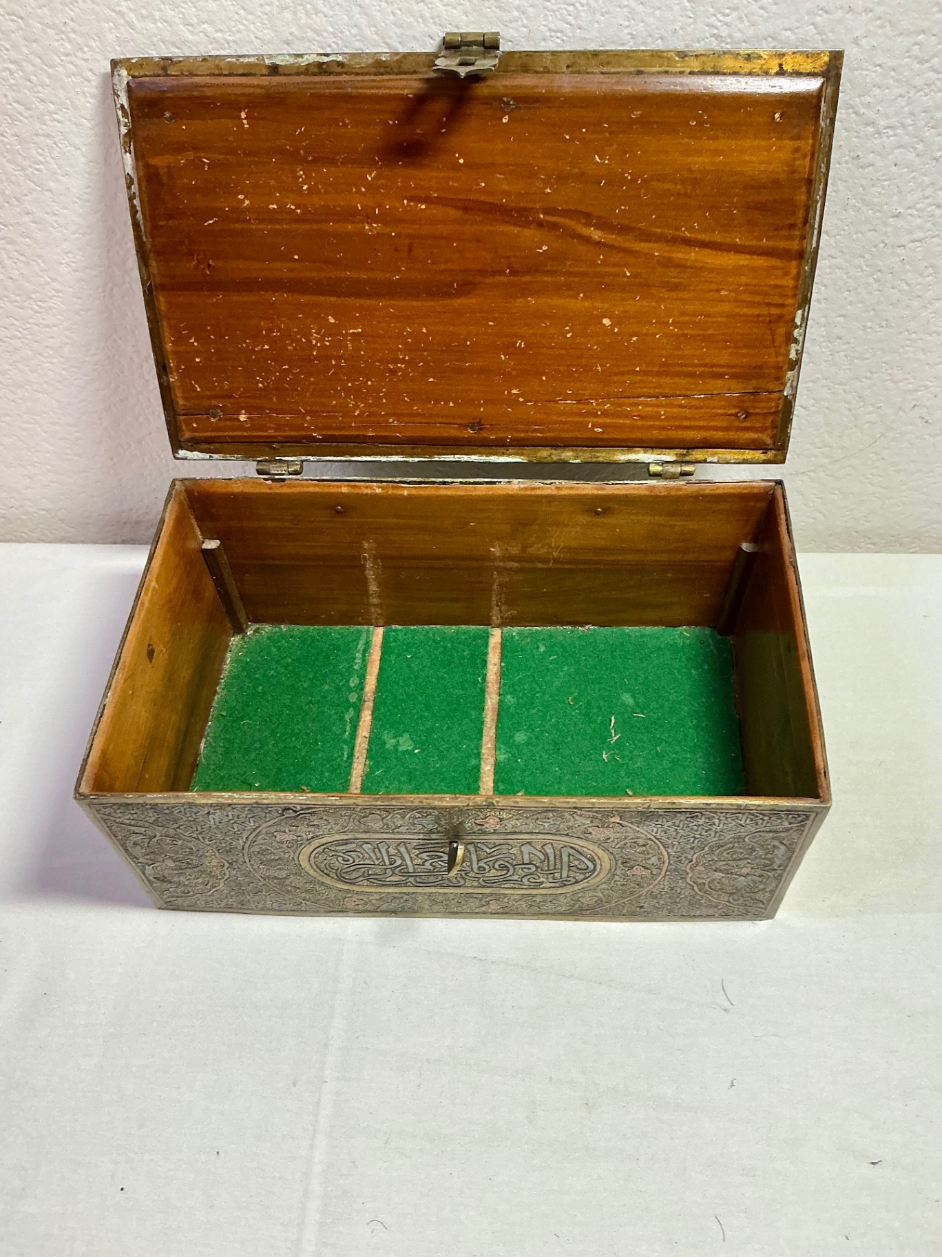 Wood and Metal Inlay Boxes and Metal vase - image 4 of 13
