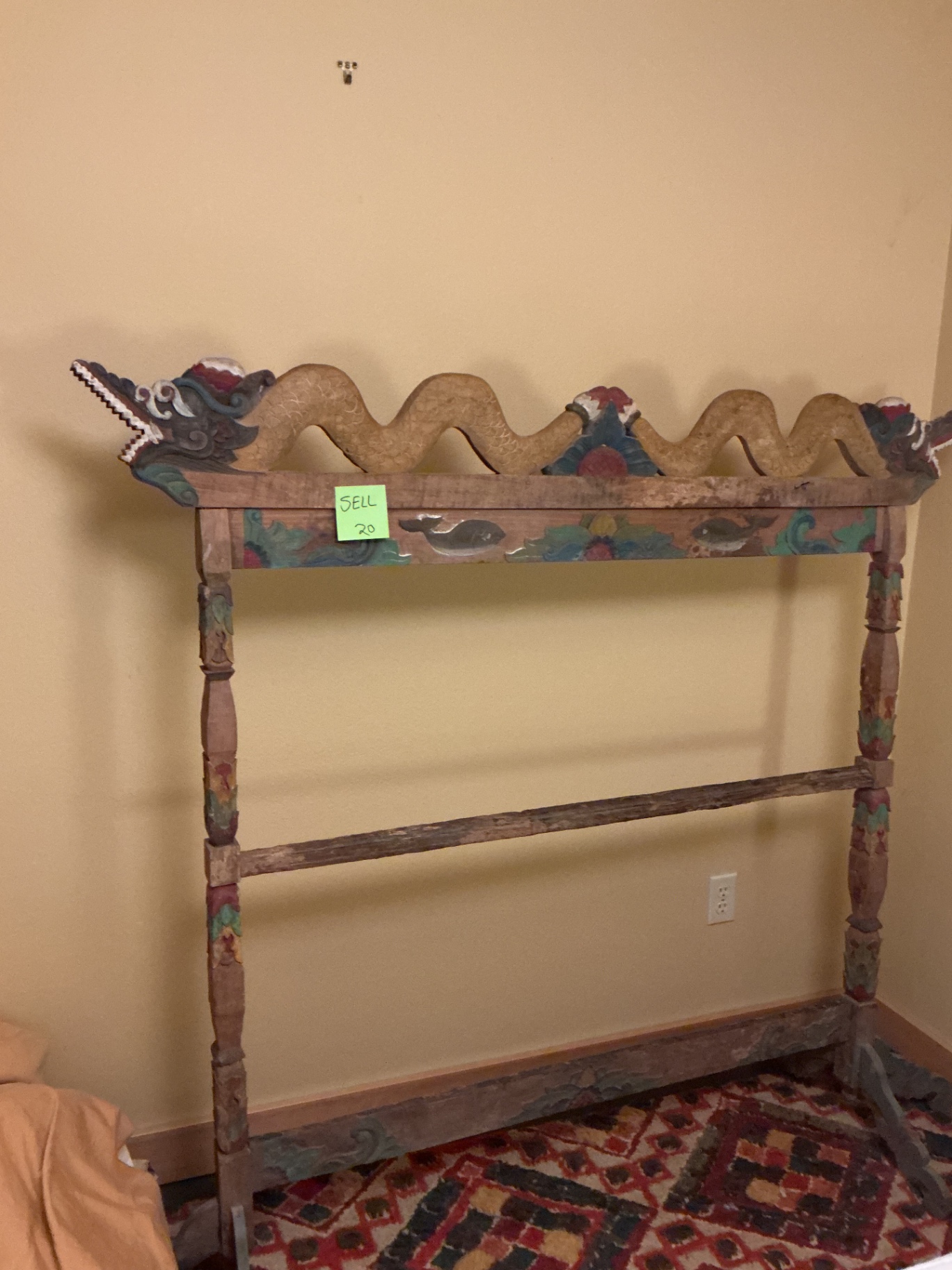 Vintage carved Indonesian Quilt or blanket rack  - image 1 of 6