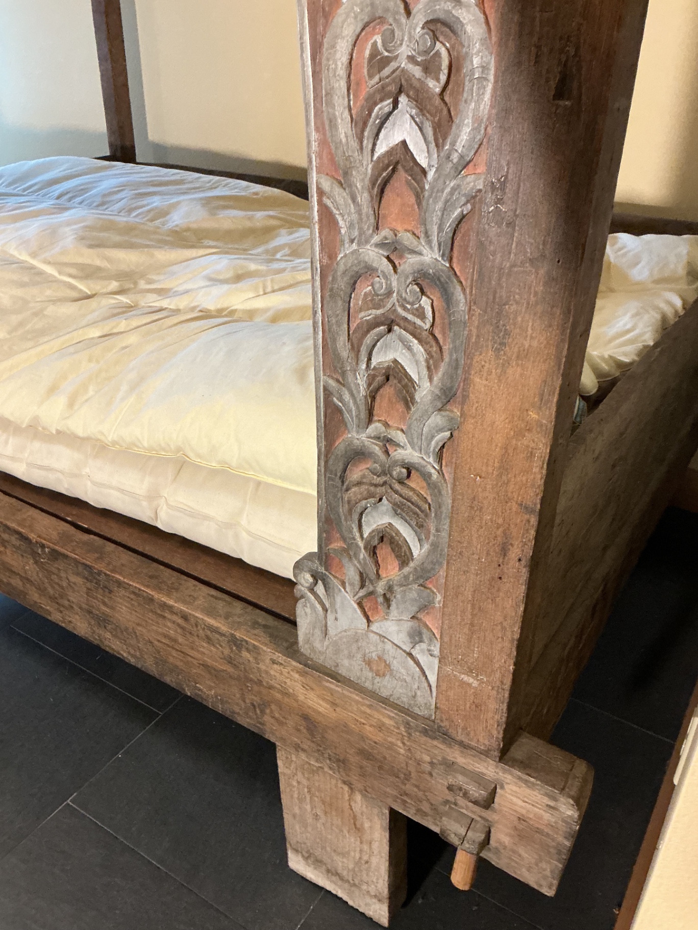 Vintage Hand Carved Indonesian Canopy bed - image 6 of 9