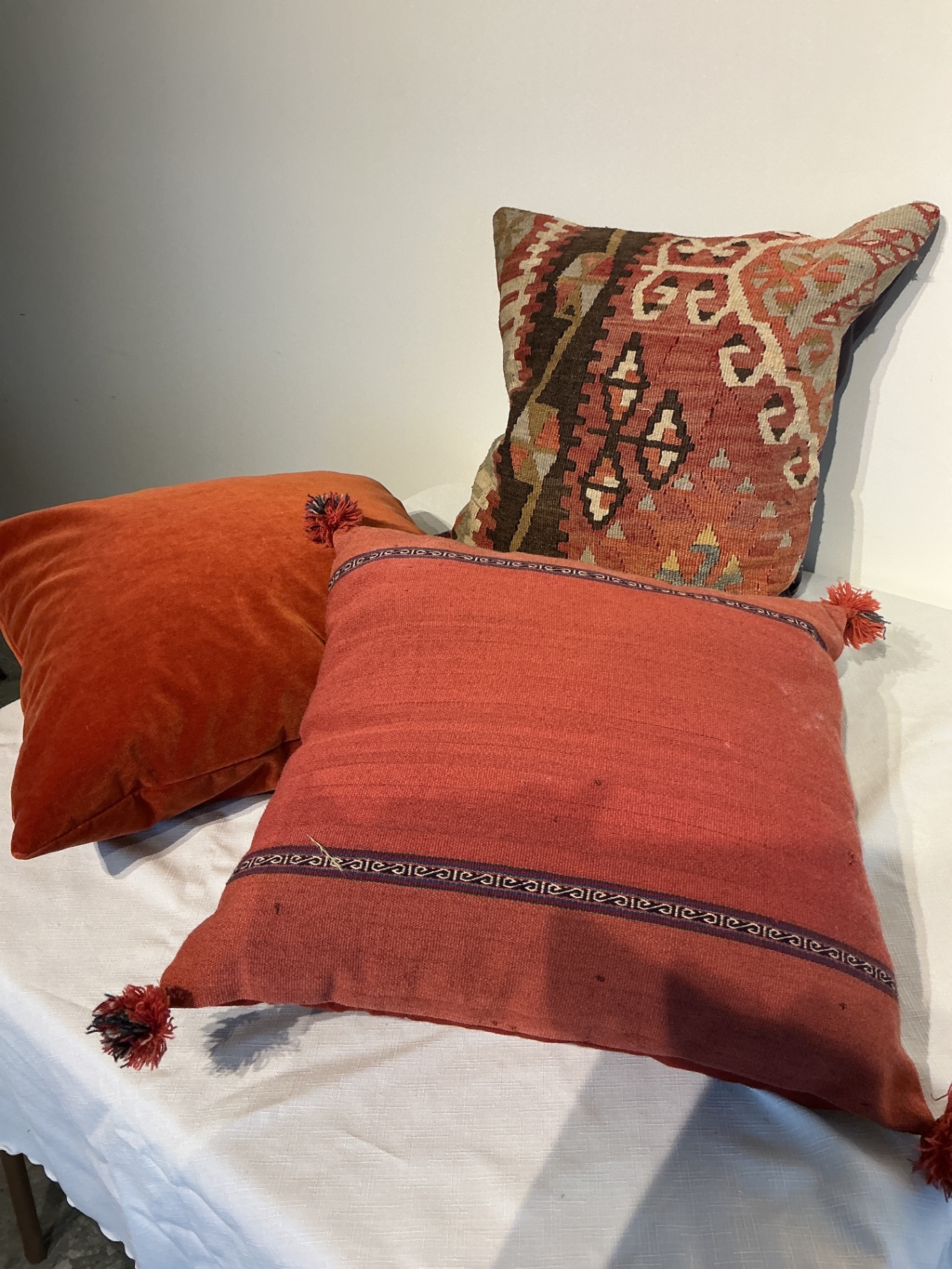 Three unique throw pillows, one Kilm - image 1 of 5