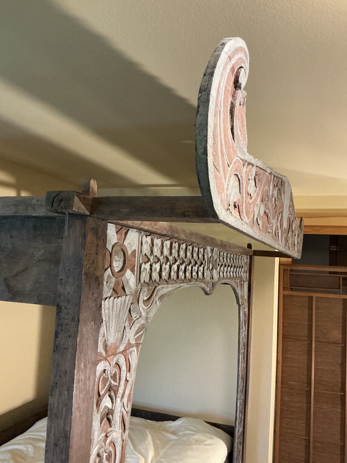 Vintage Hand Carved Indonesian Canopy bed - image 8 of 9