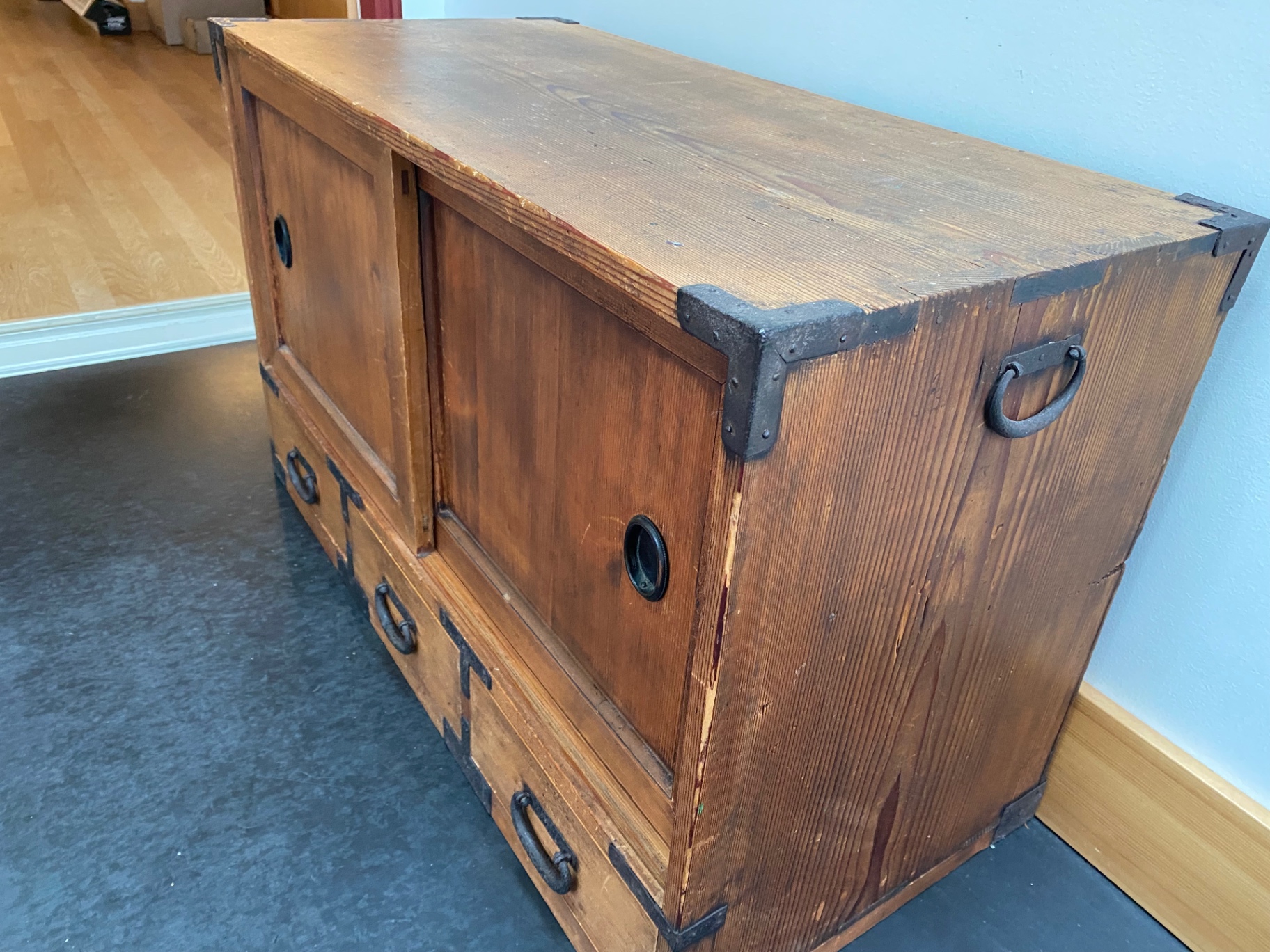 Antique Japanese Kansai Cedar merchant Cabinet - image 4 of 6