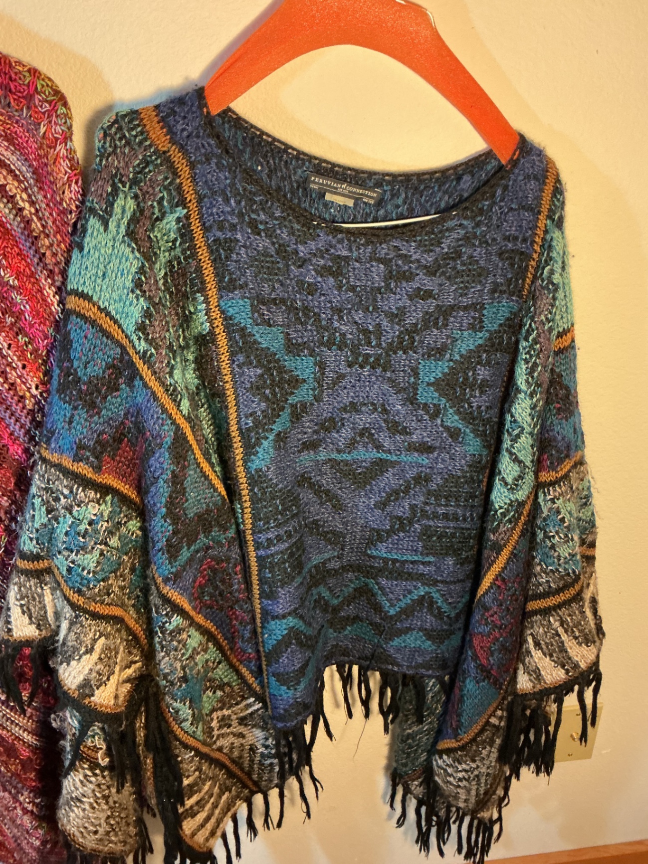 Two knit Peruvian ponchos - image 3 of 4
