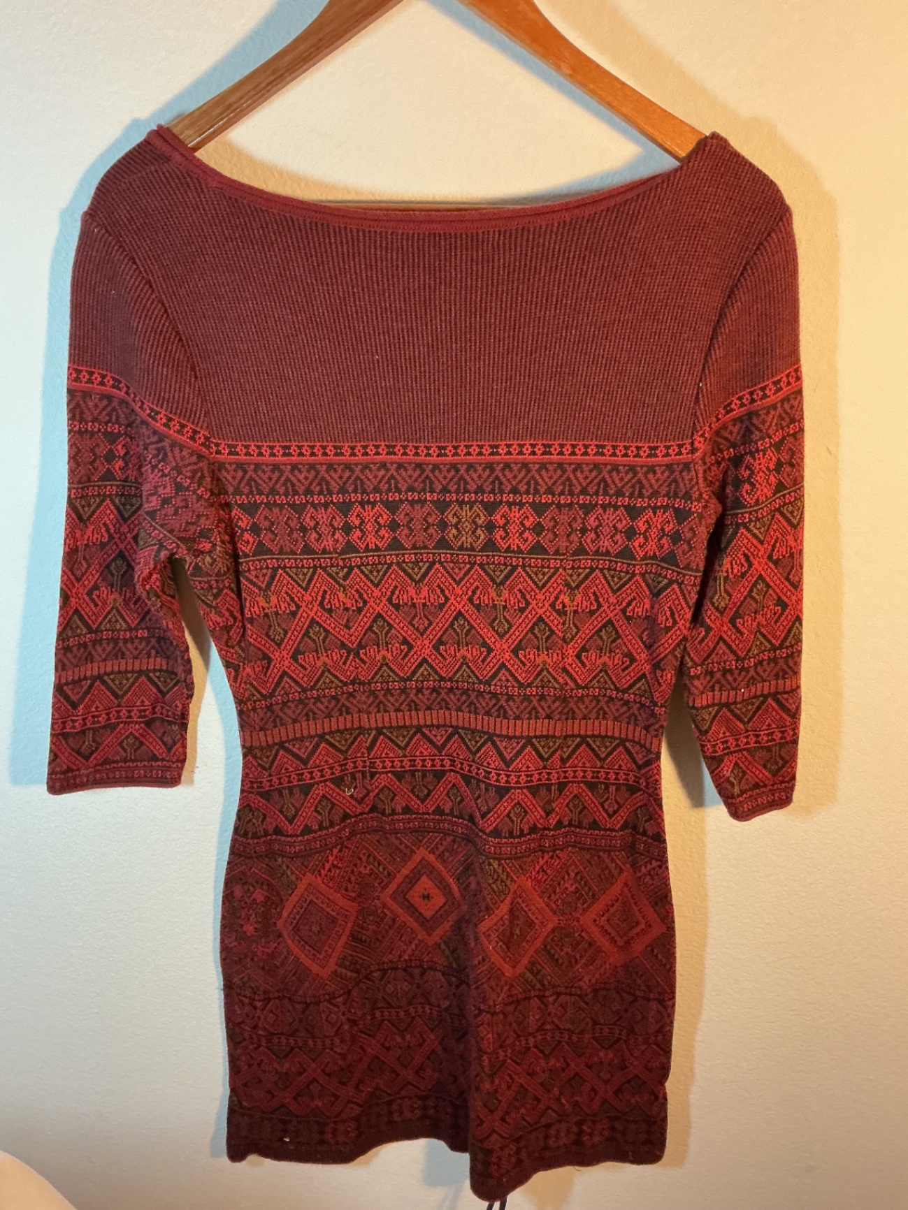 Black Knit long poncho , Peruvian Knit dress - image 6 of 6