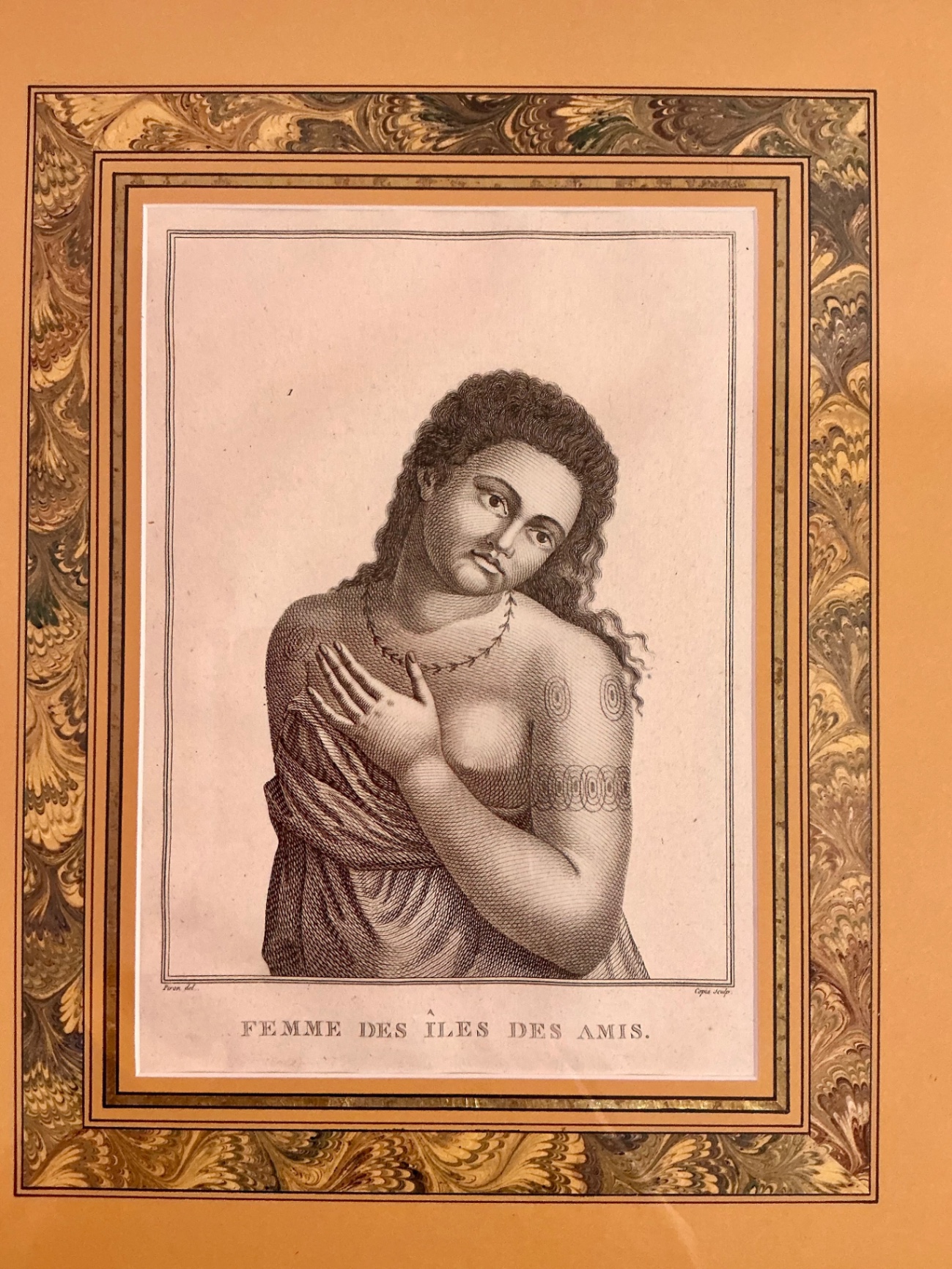 Matching framed Engravings 'Femme Des Iles Des Amis' - image 2 of 7