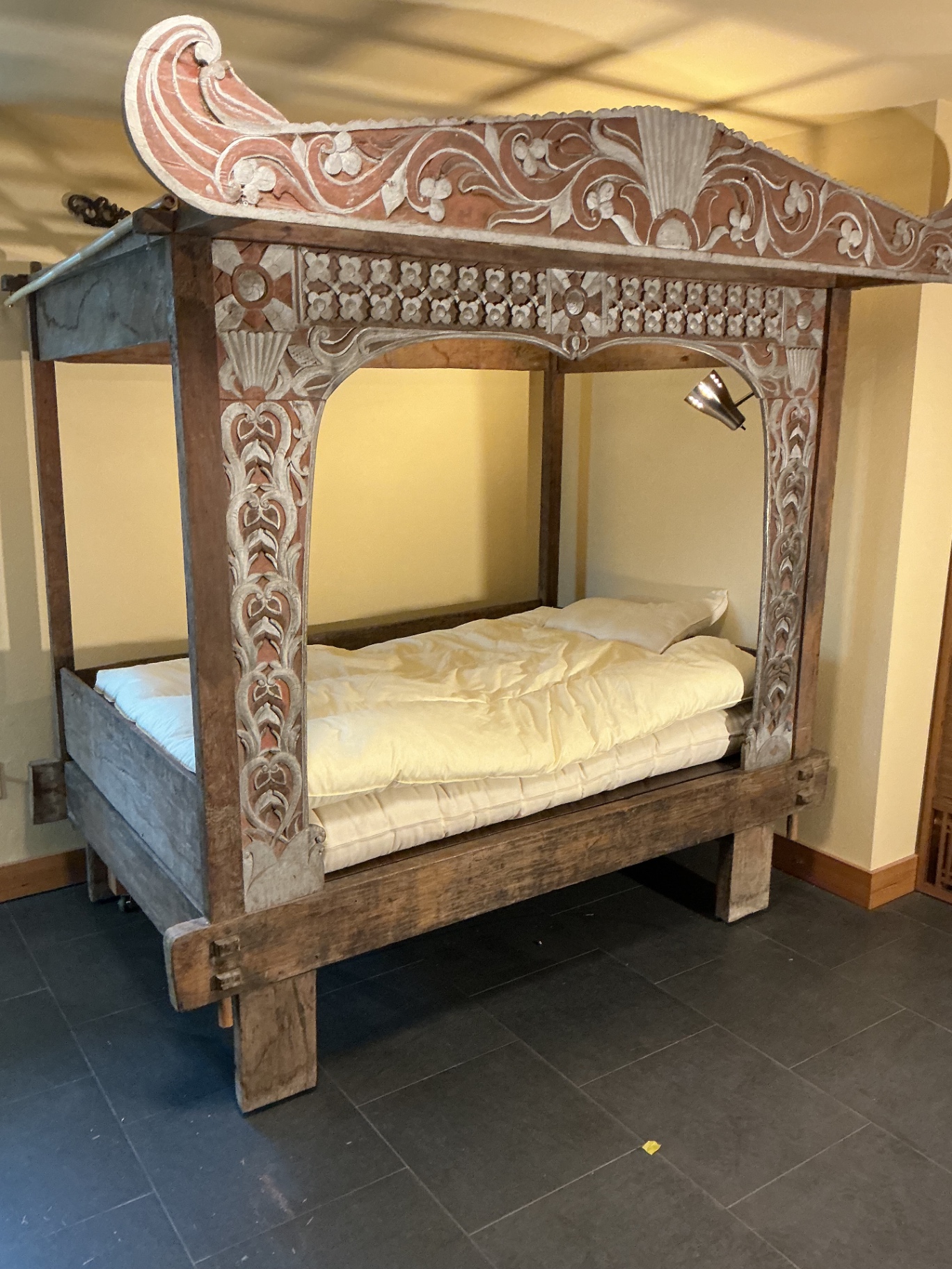 Vintage Hand Carved Indonesian Canopy bed - image 1 of 9