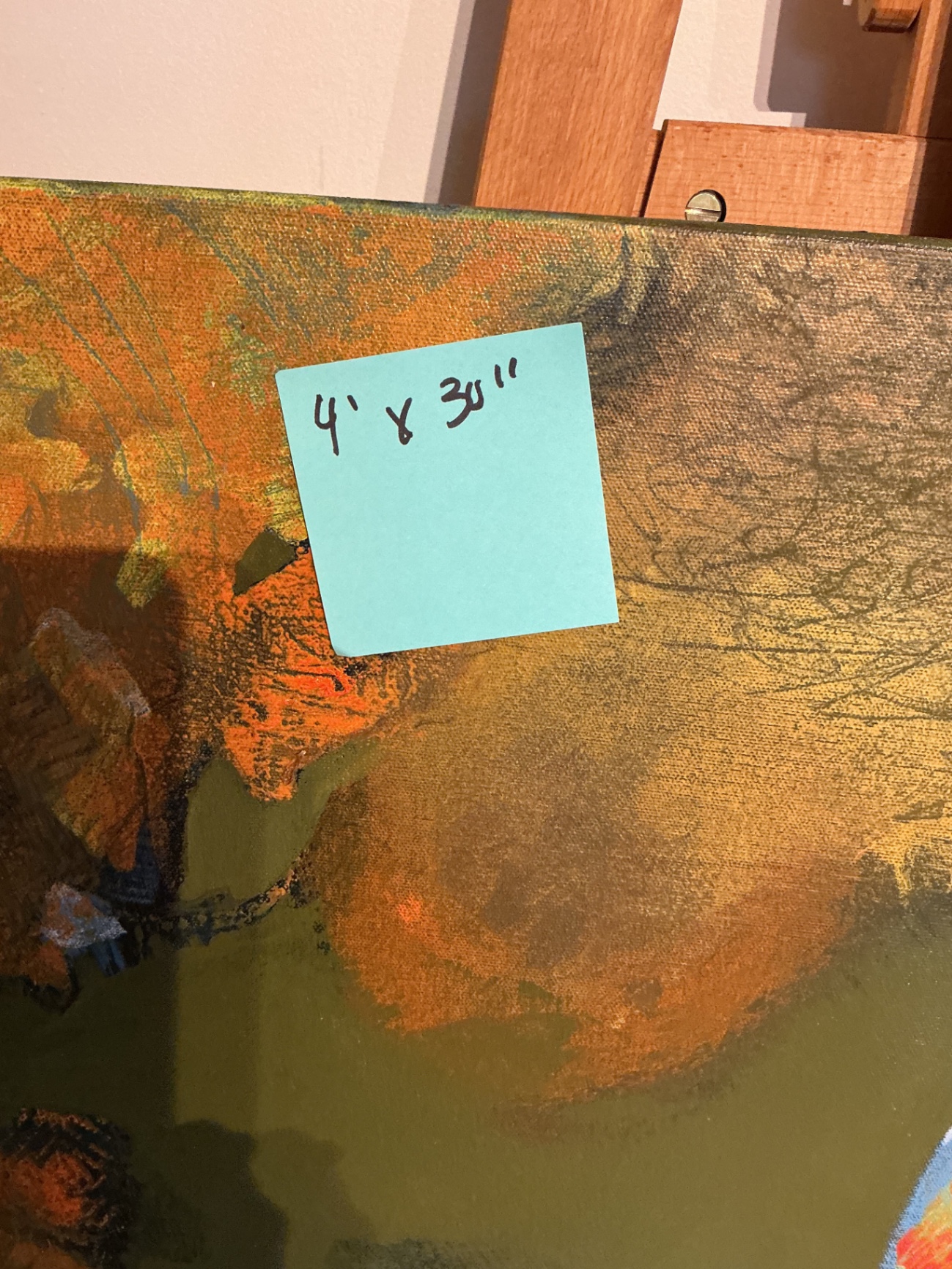 Wooden Artist Easel and 4 large canvases - image 7 of 8