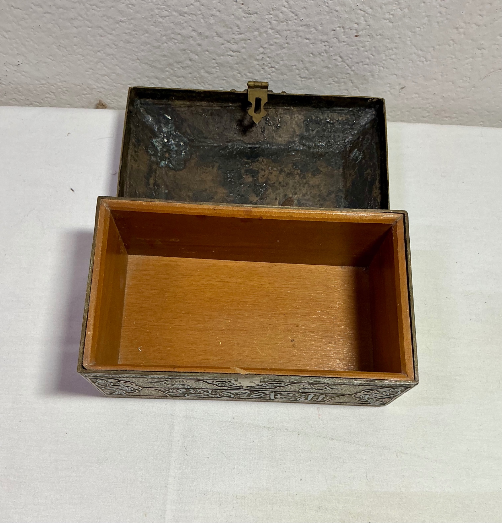Wood and Metal Inlay Boxes and Metal vase - image 9 of 13