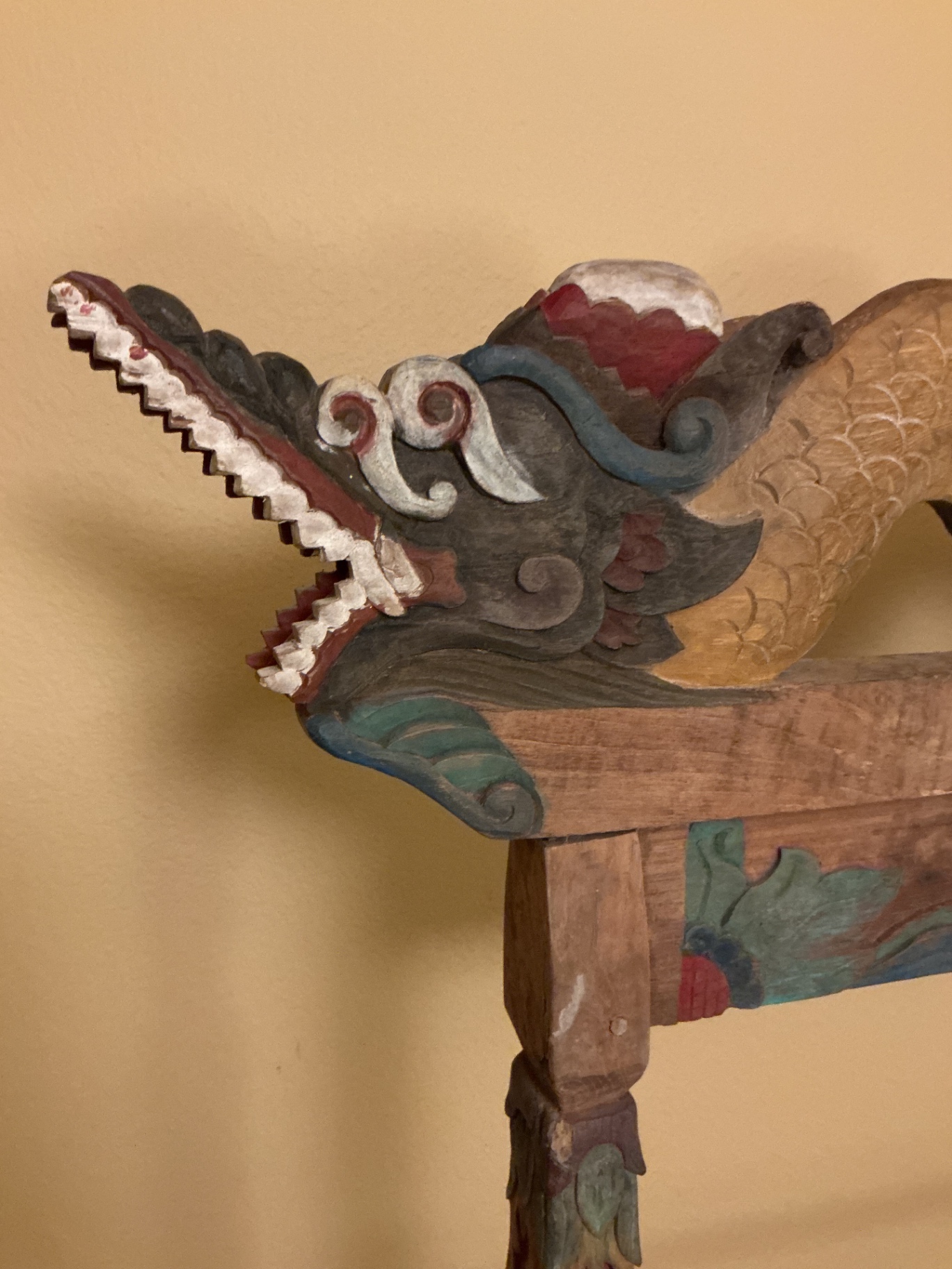 Vintage carved Indonesian Quilt or blanket rack  - image 3 of 6