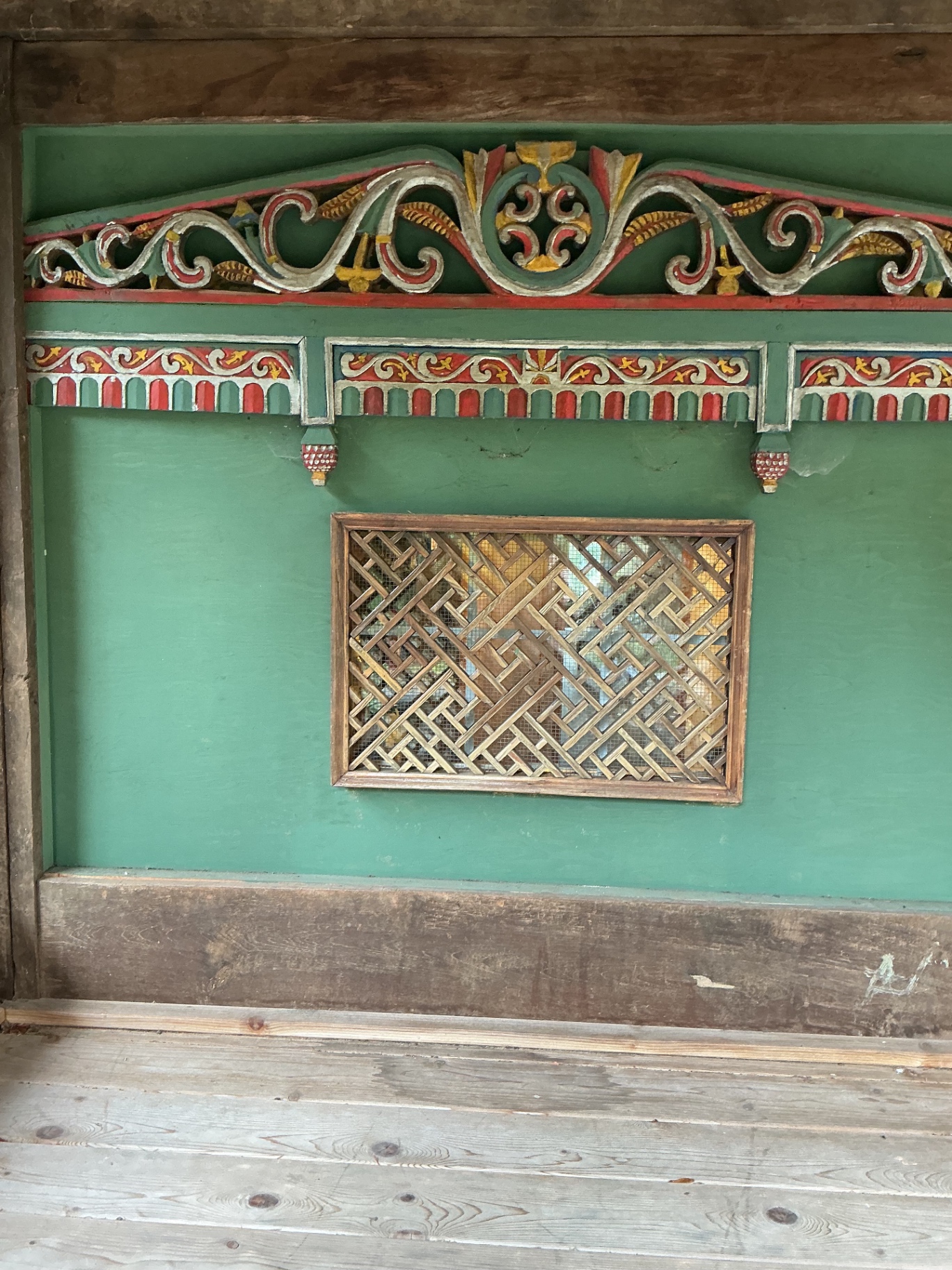 Indonesian Vintage Wood Carved & painted canopy bed - image 3 of 7