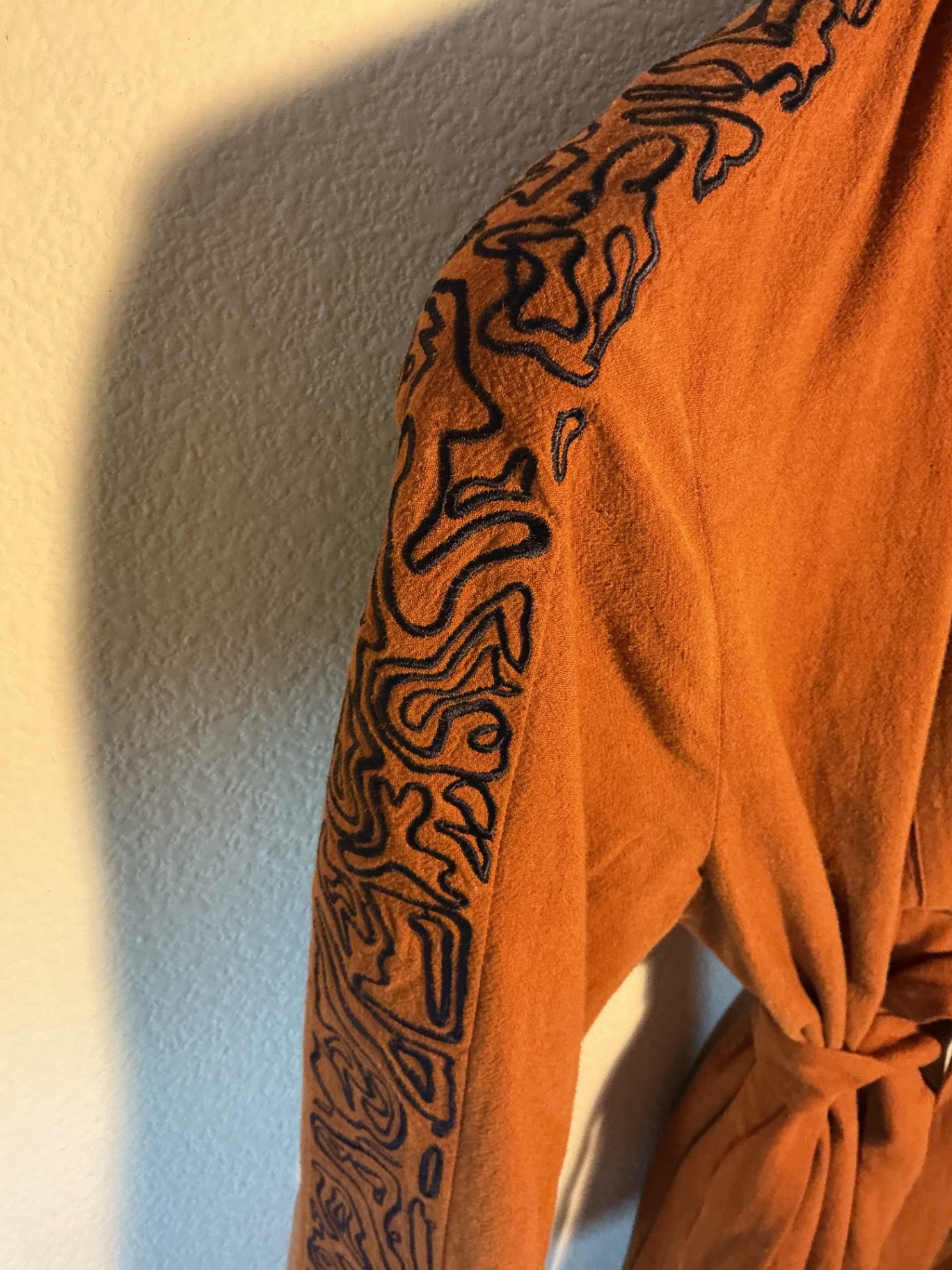 Tekke Turkmen chyrpy coat, and linen wrap dress - image 8 of 8