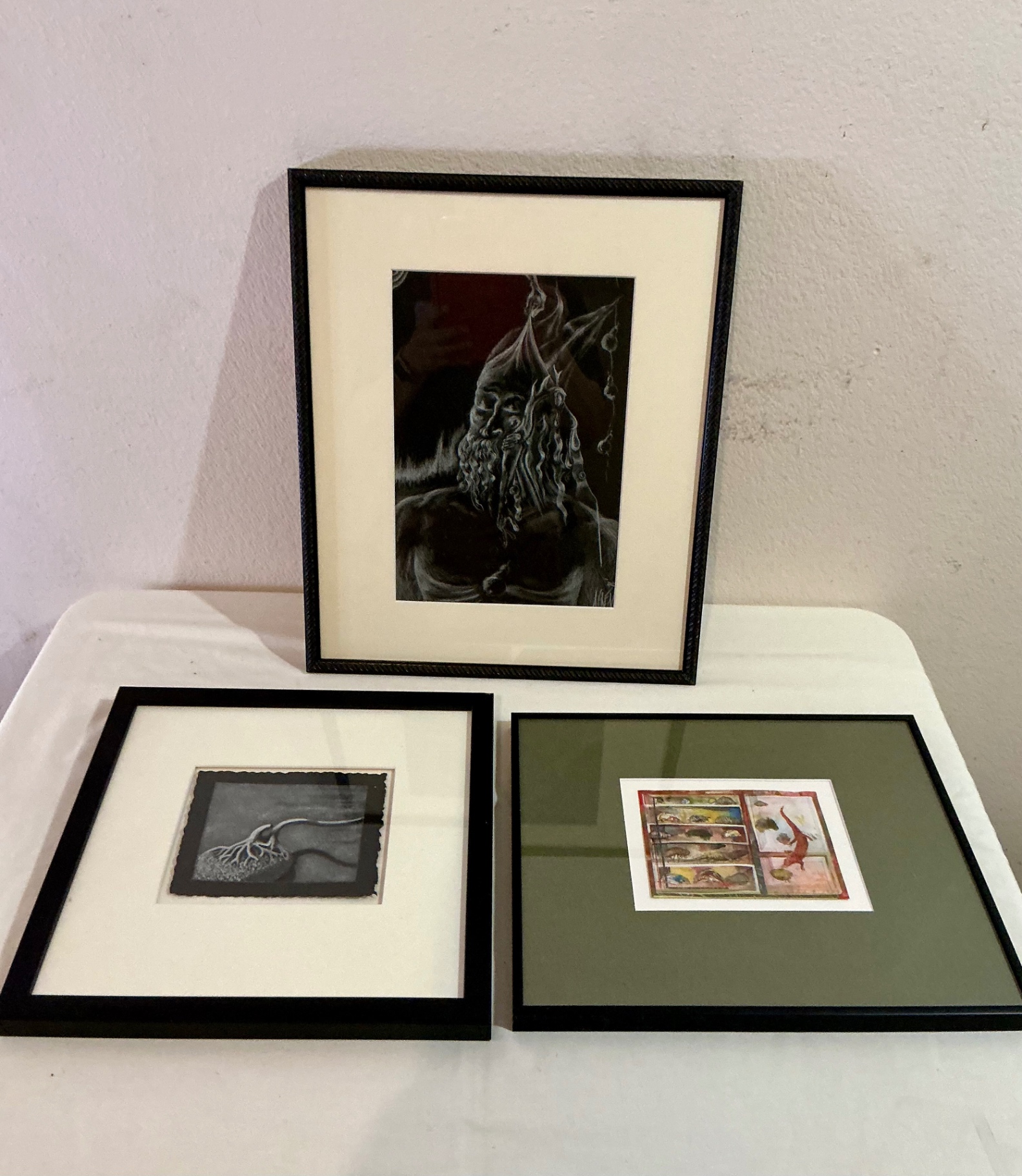 3 Unique Framed Artwork, two autographed by artist - image 1 of 12