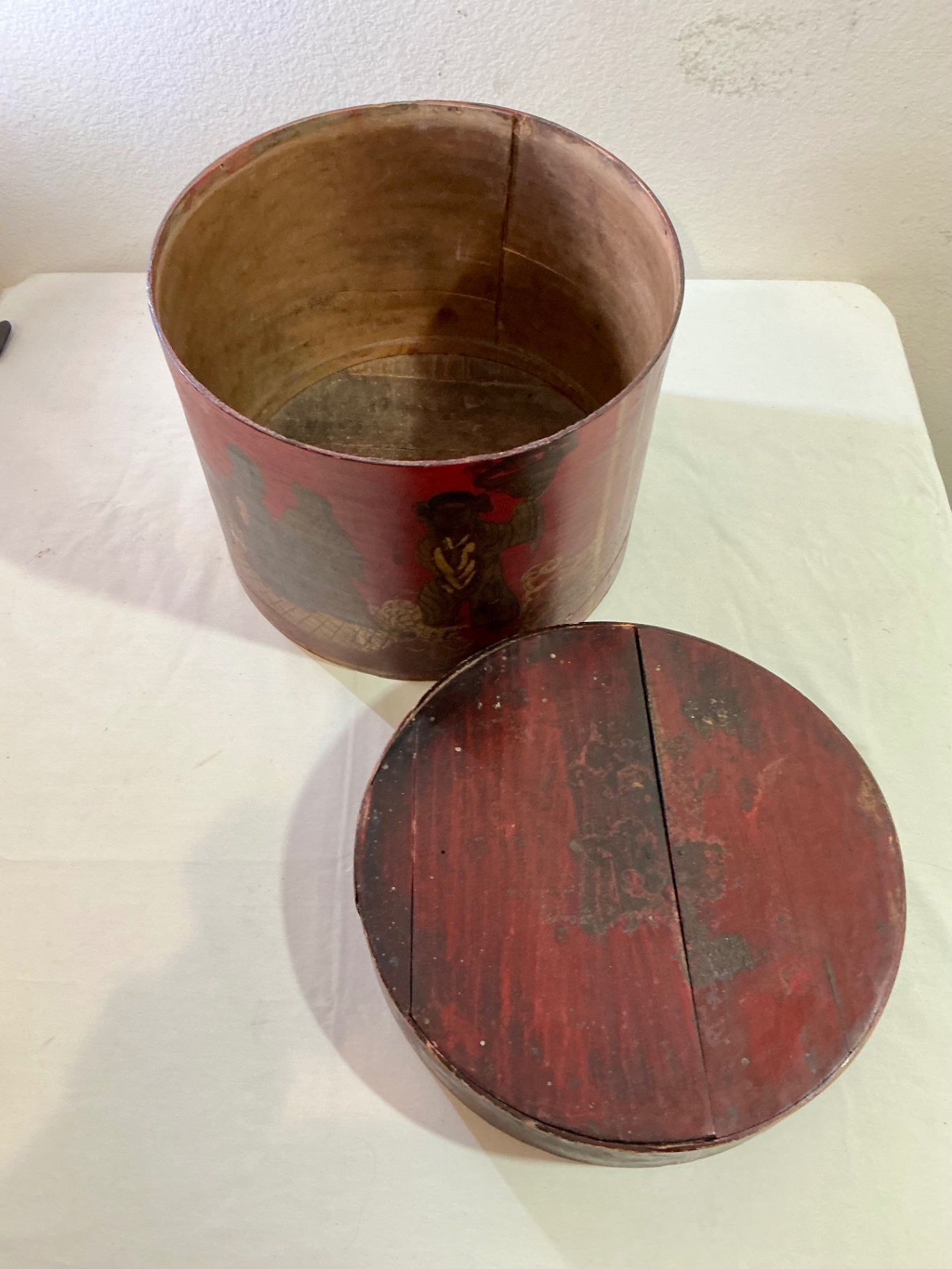 Folk Art Round Box and Unique Turkish Brass items - image 3 of 6