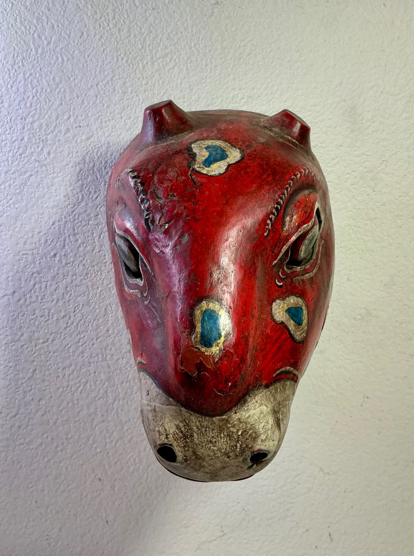 Another Hand Carved and painted Wood Folk Art Animal Mask - image 1 of 5