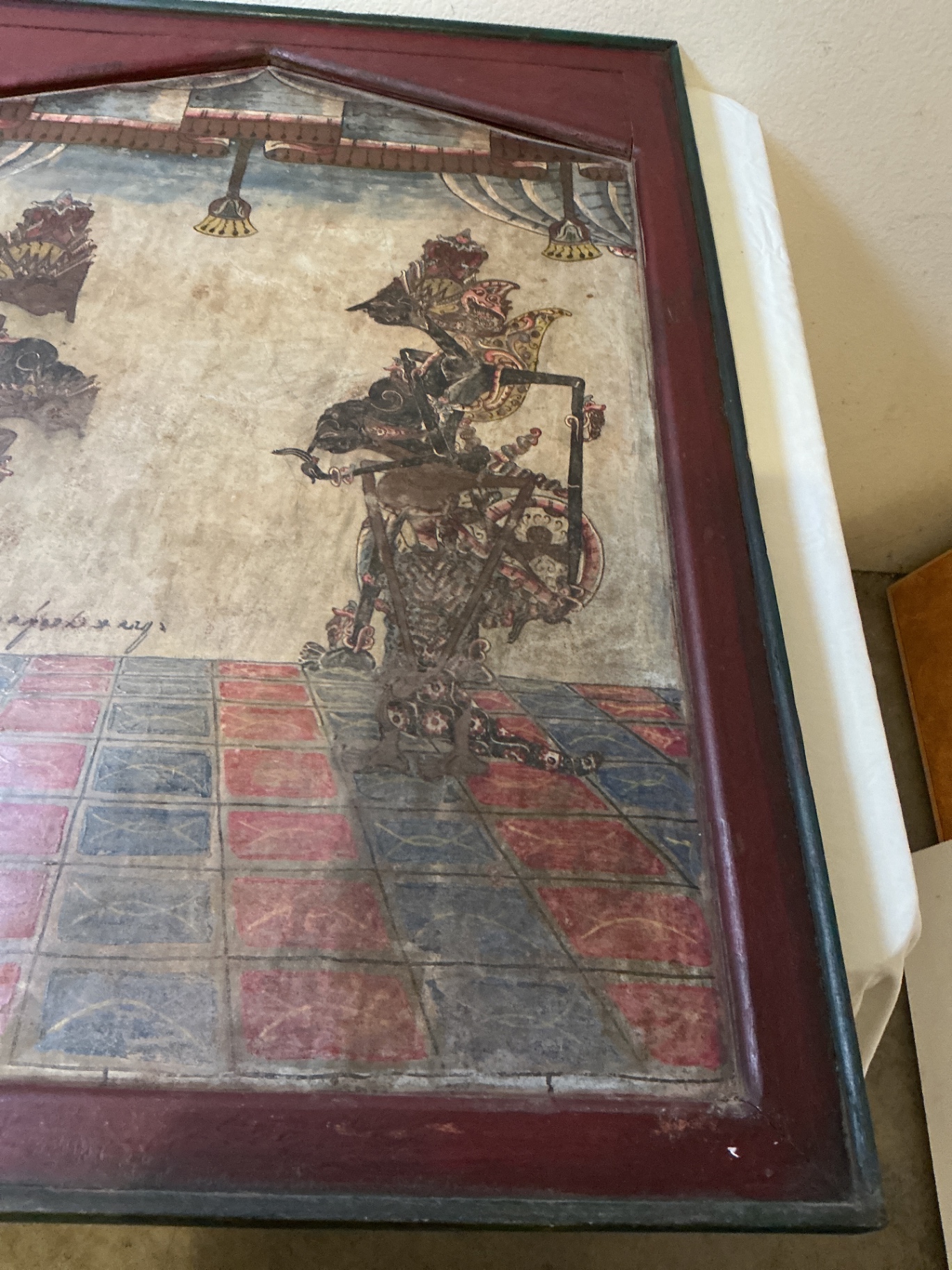 Antique Indonesian Two sided painting, dated 1932 - image 3 of 6