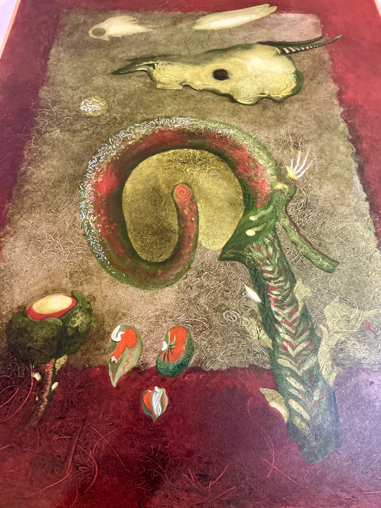 Large Painted Canvas, unsigned by Rikki - image 2 of 3