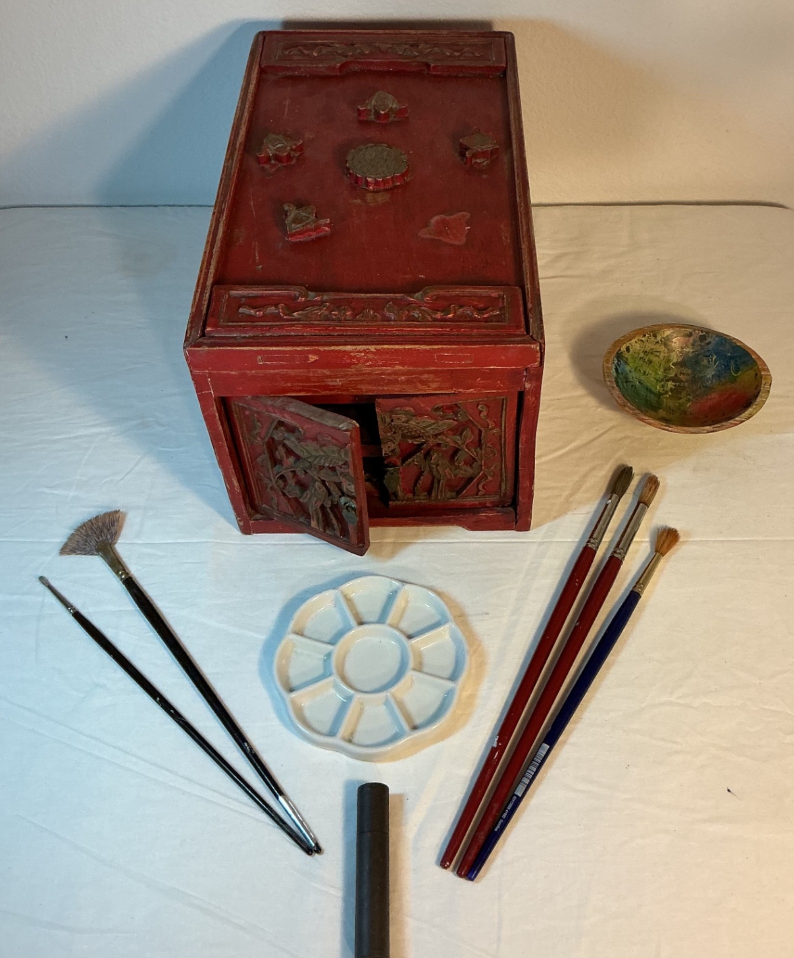 Antique Chinese Travel Desk, art supplies - image 1 of 5