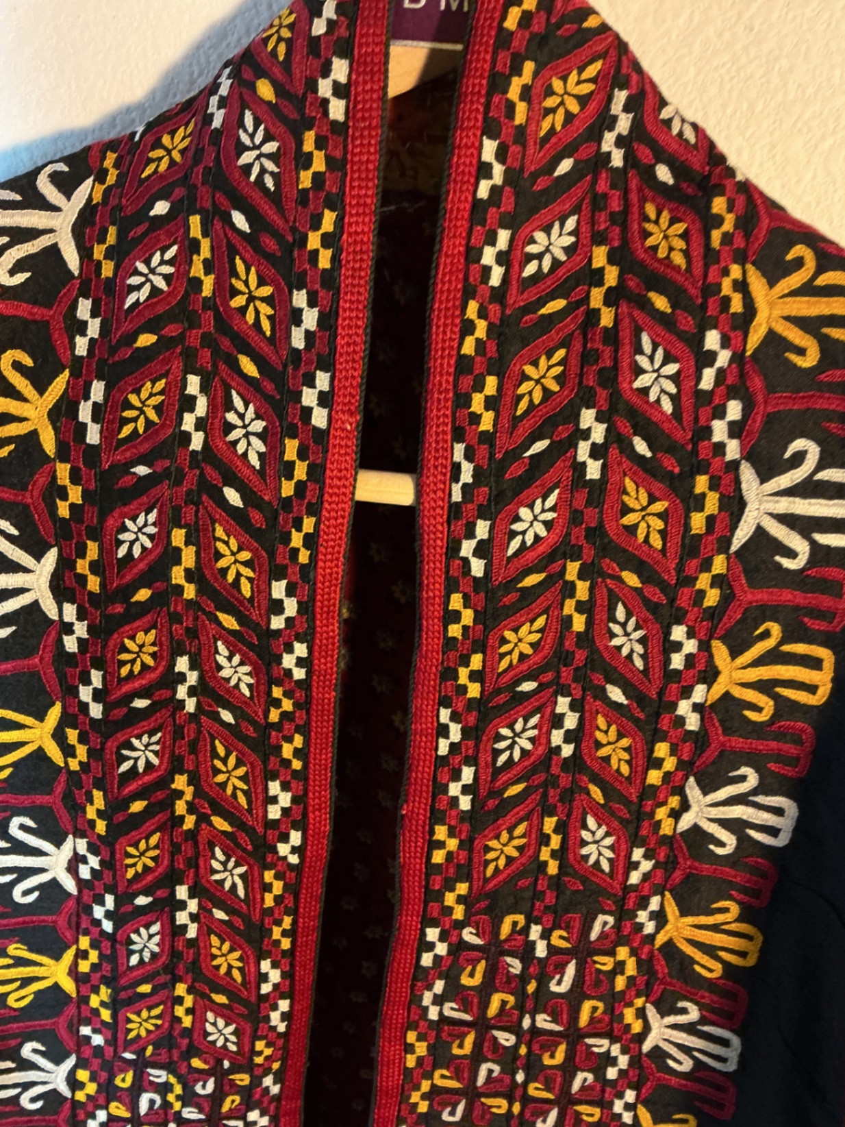 Tekke Turkmen chyrpy coat, and linen wrap dress - image 2 of 8