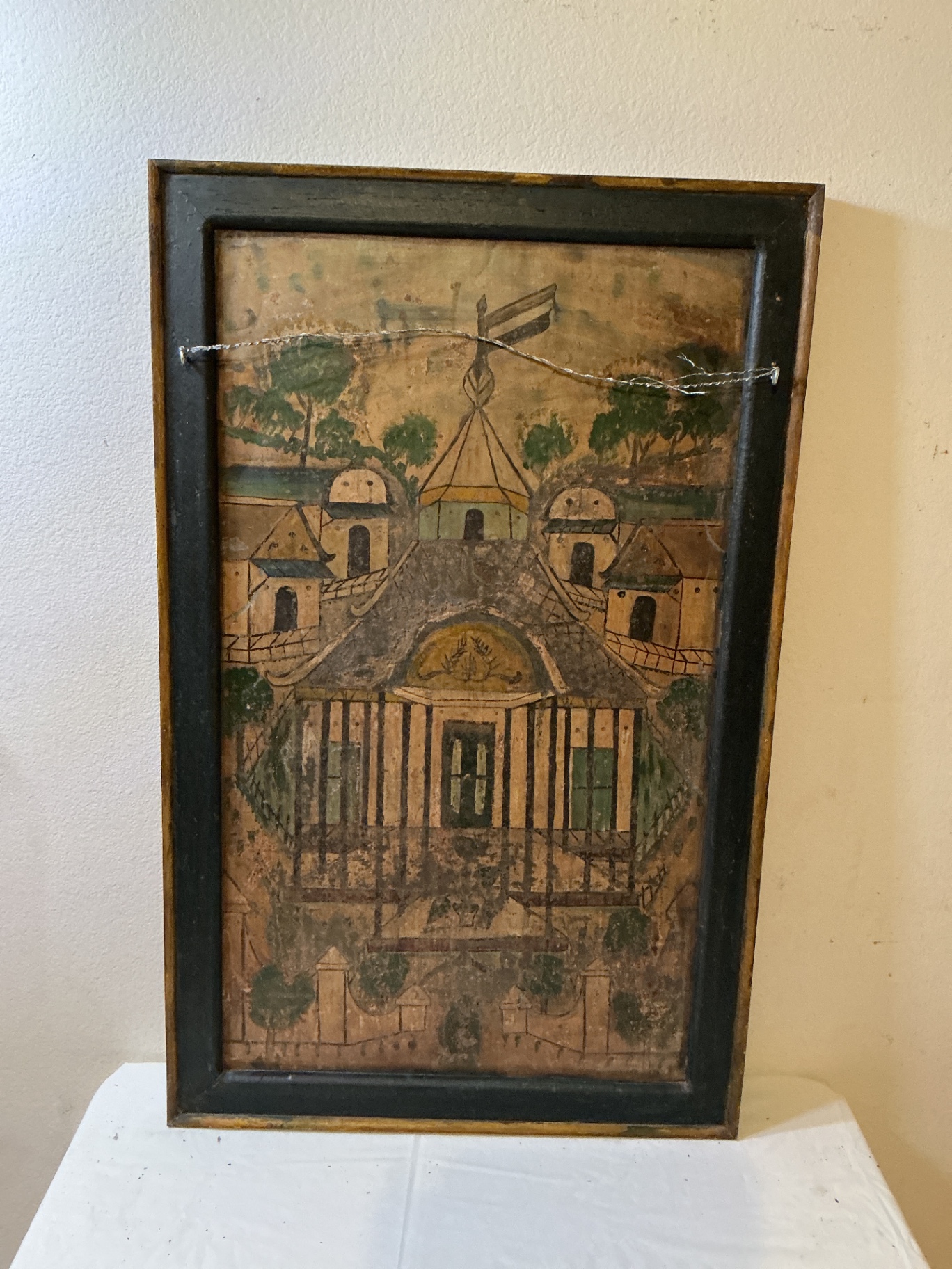 Antique Indonesian Paintings on Metal, framed in wood. - image 2 of 6