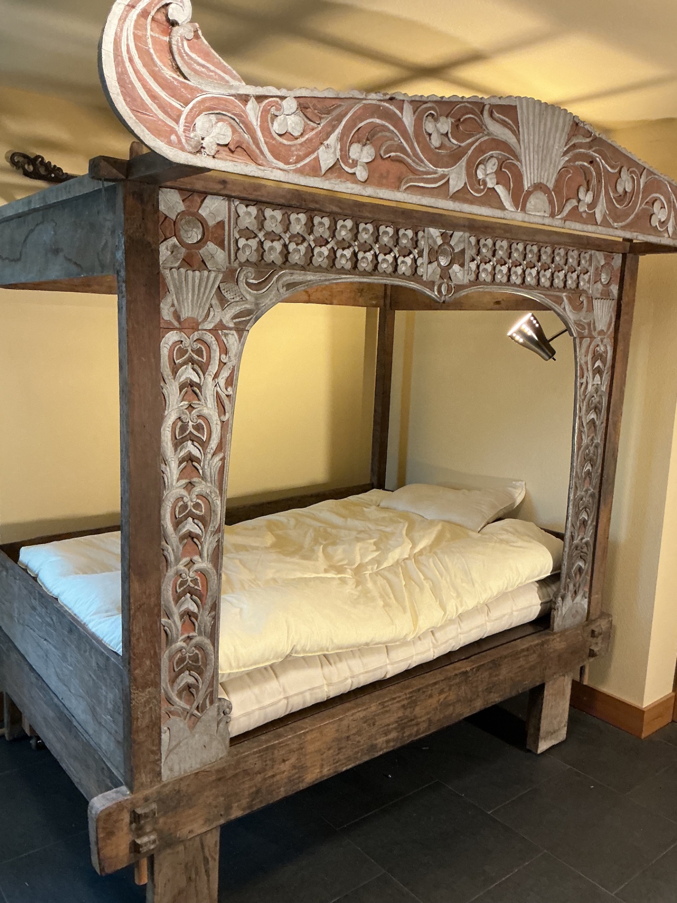 Vintage Hand Carved Indonesian Canopy bed - image 2 of 9