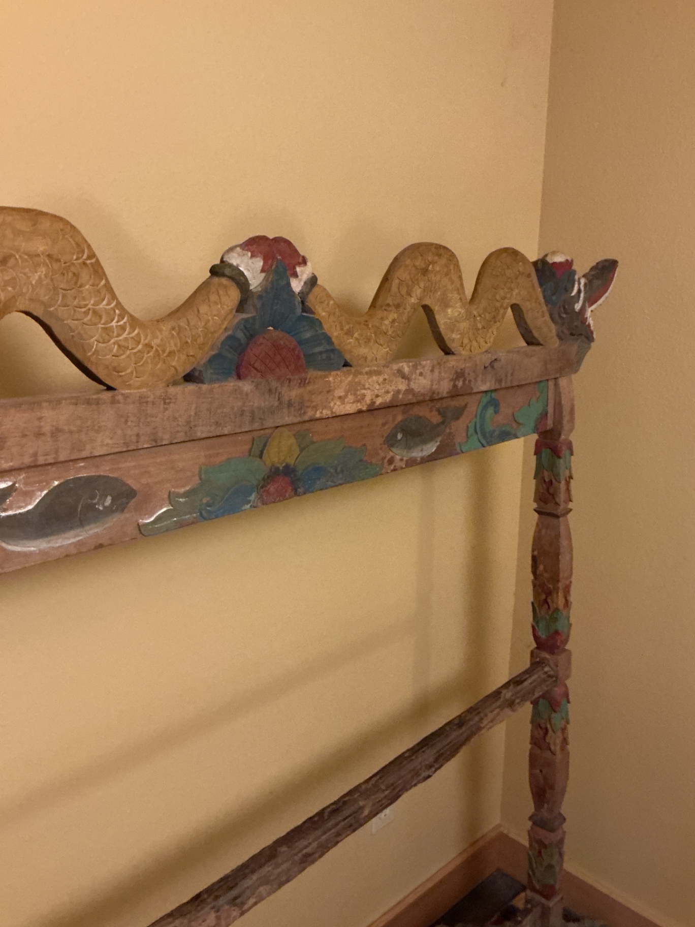 Vintage carved Indonesian Quilt or blanket rack  - image 4 of 6