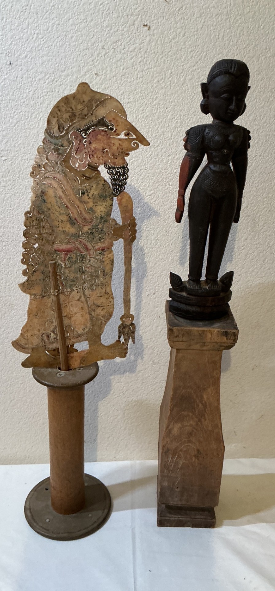 Wayang Kulit Shadow Puppet & Marapachi Bommai Wooden Figurine - image 1 of 5
