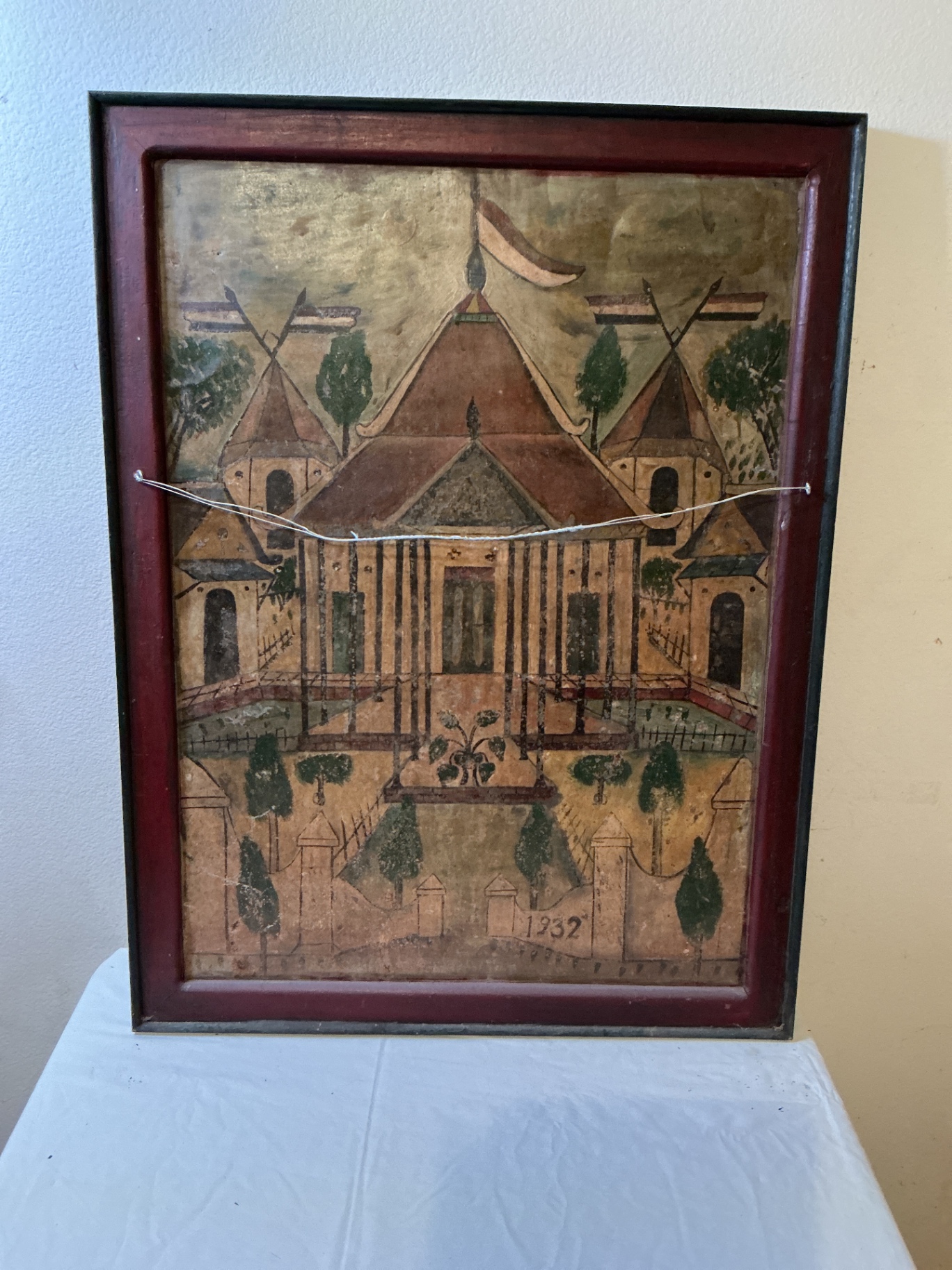 Antique Indonesian Two sided painting, dated 1932 - image 5 of 6