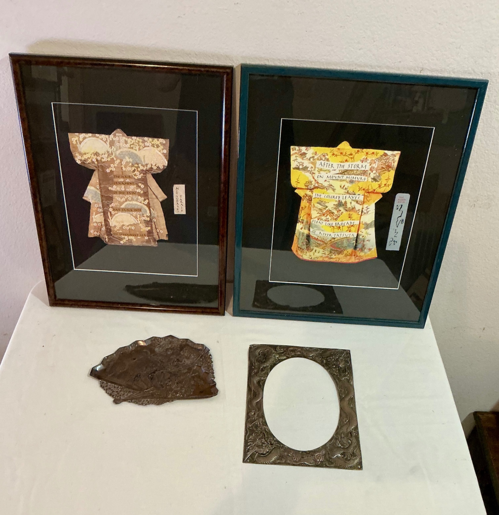 Framed print of Kimono w/Poem, vintage metal frames - image 1 of 11