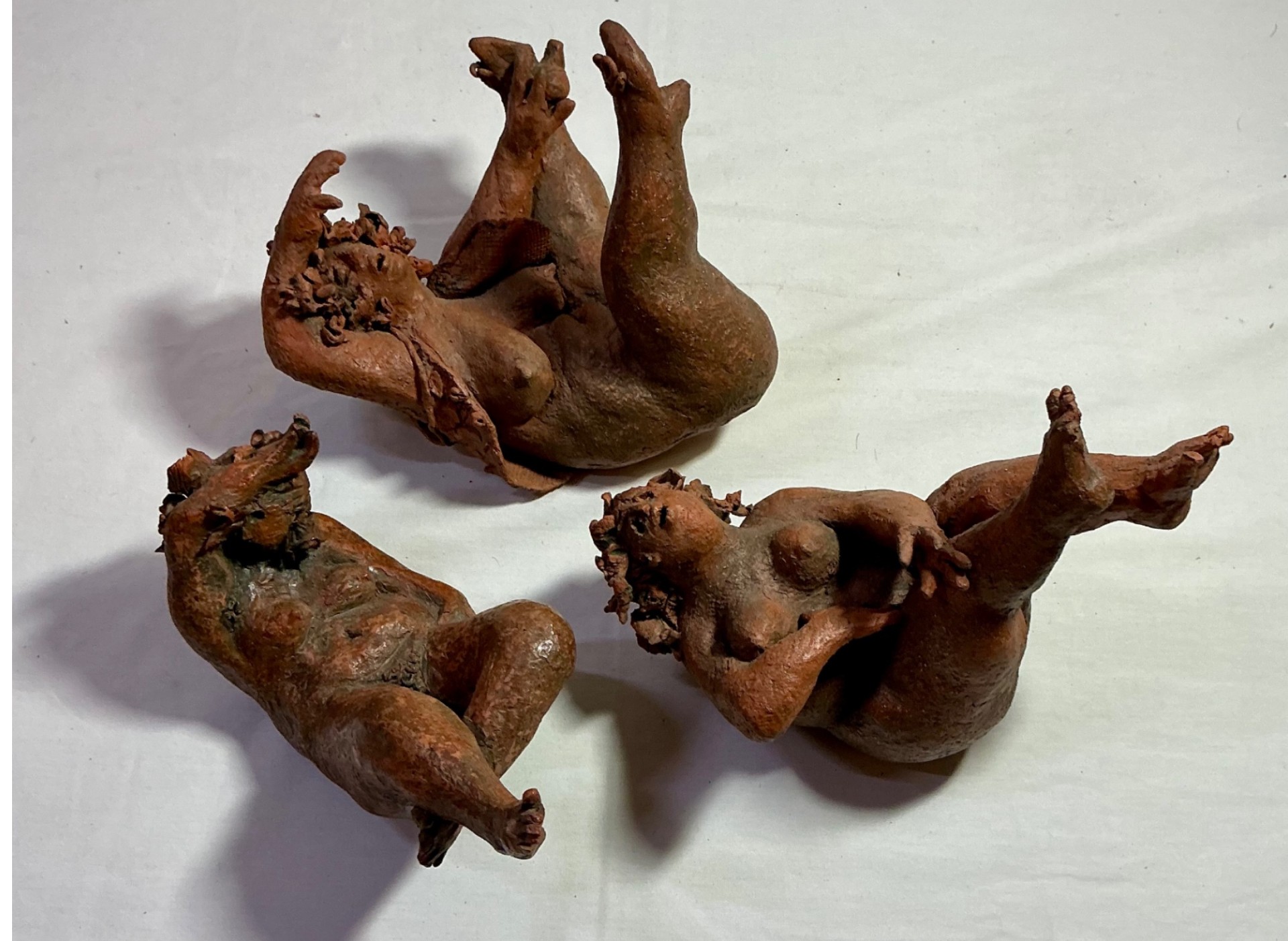 Trio of Terra cotta Rubenesque Nudes - image 1 of 14