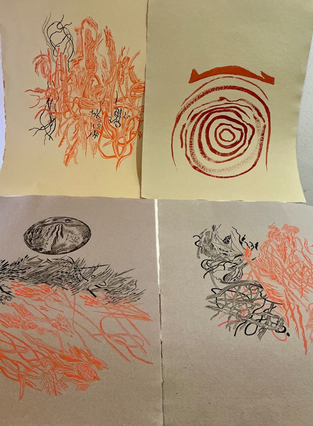 Four original Drawings by Rikki on paper  - image 1 of 10