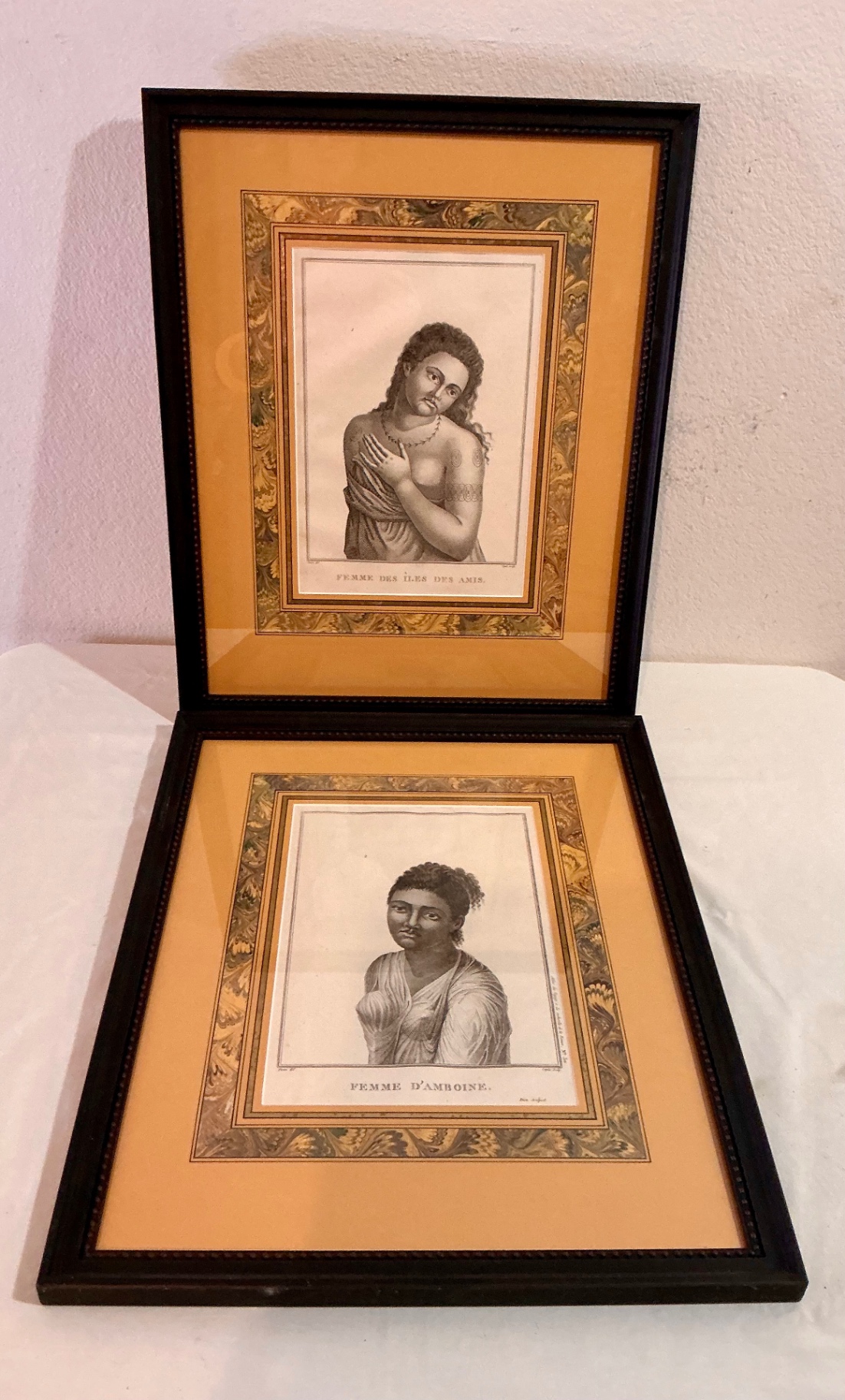 Matching framed Engravings 'Femme Des Iles Des Amis' - image 1 of 7