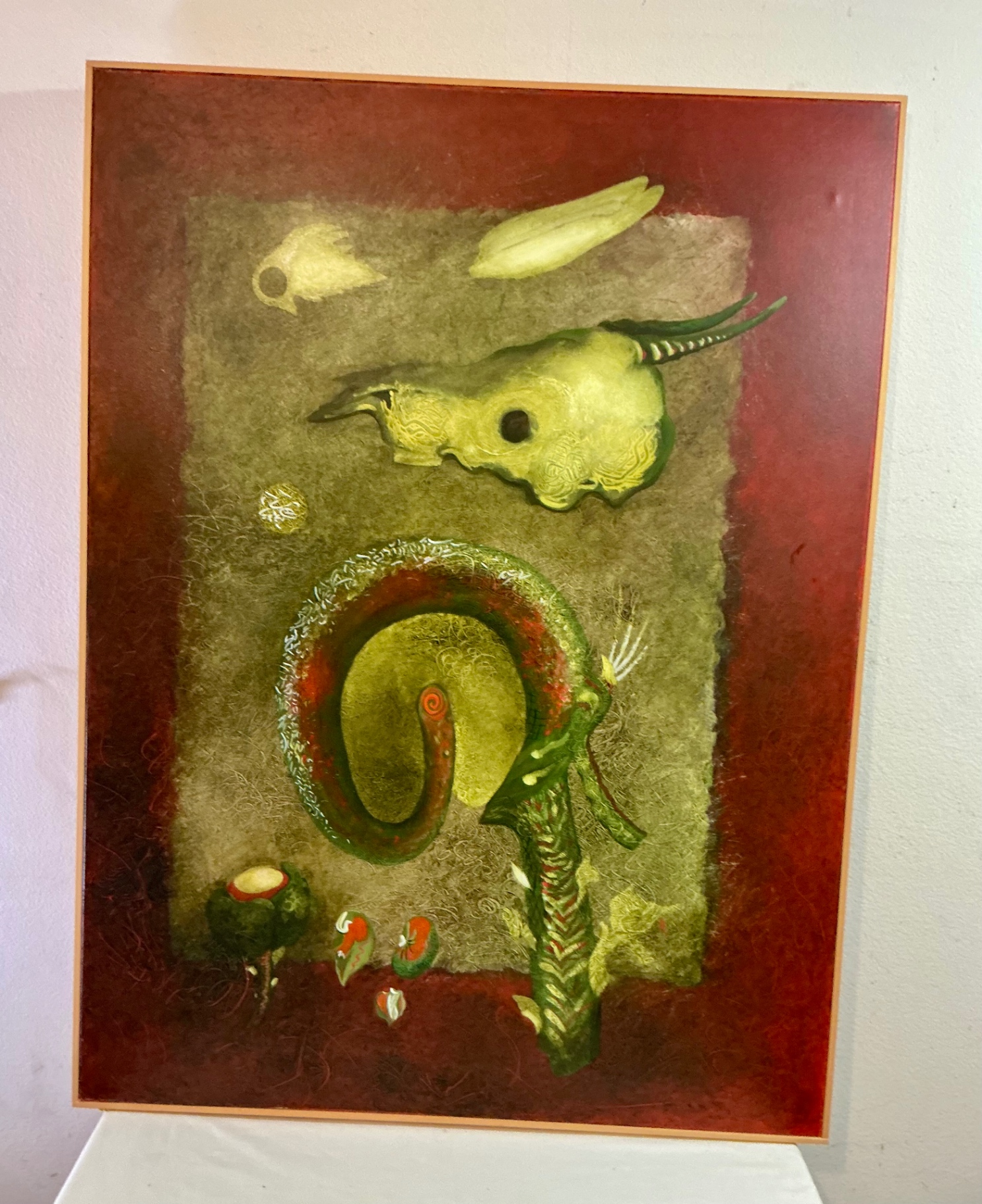 Large Painted Canvas, unsigned by Rikki - image 1 of 3