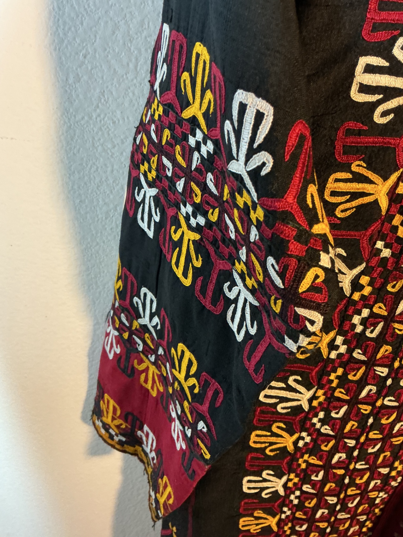 Tekke Turkmen chyrpy coat, and linen wrap dress - image 3 of 8