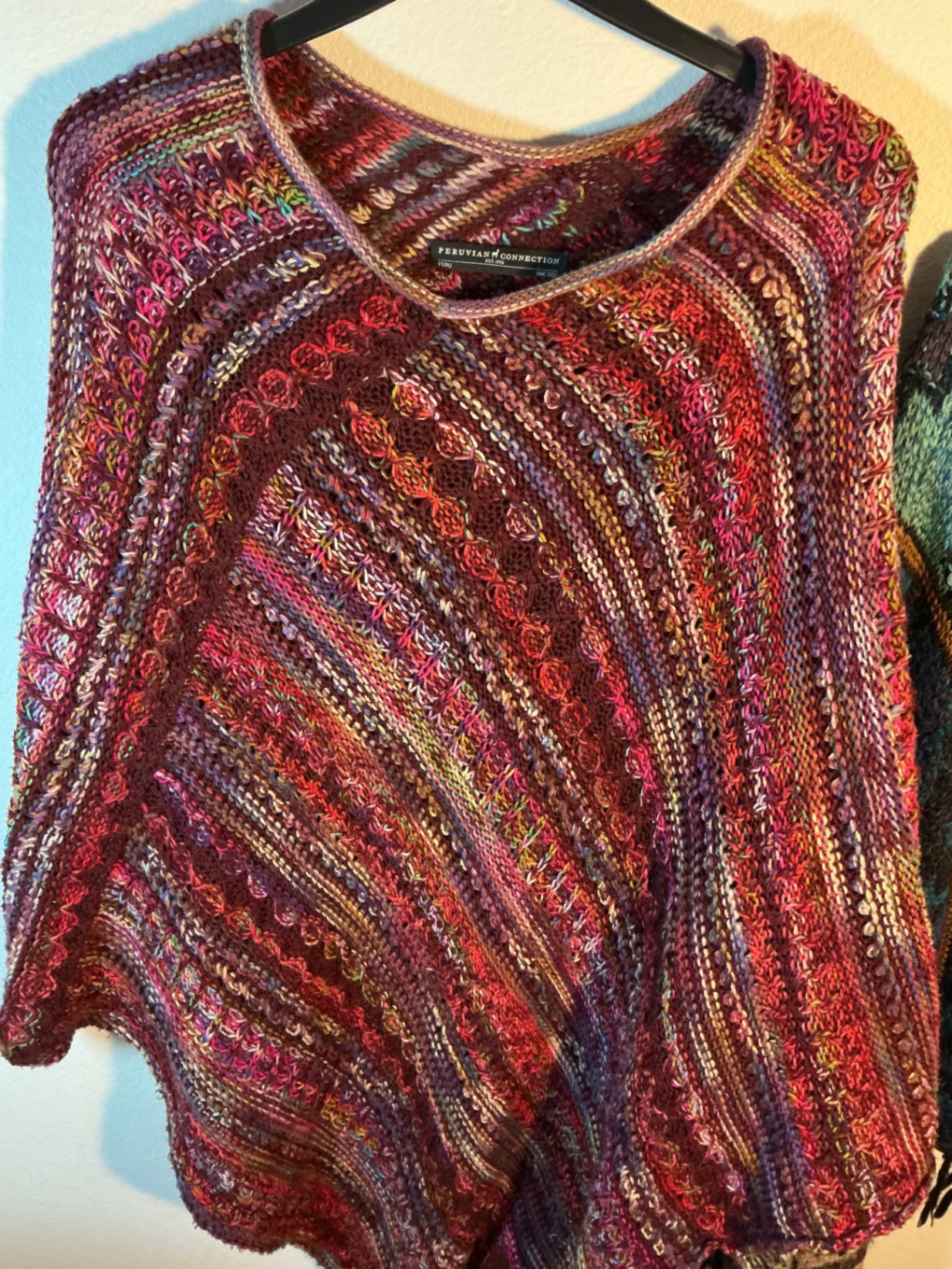 Two knit Peruvian ponchos - image 2 of 4