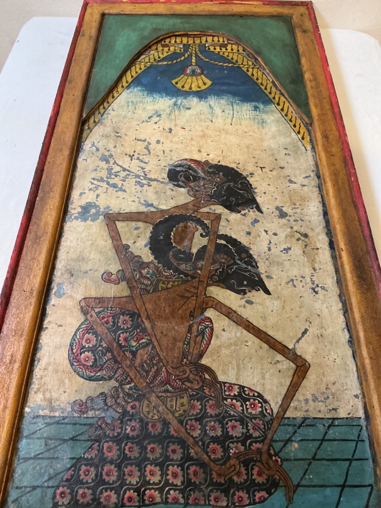 Antique Indonesian Paintings on Metal, framed in wood. - image 6 of 6