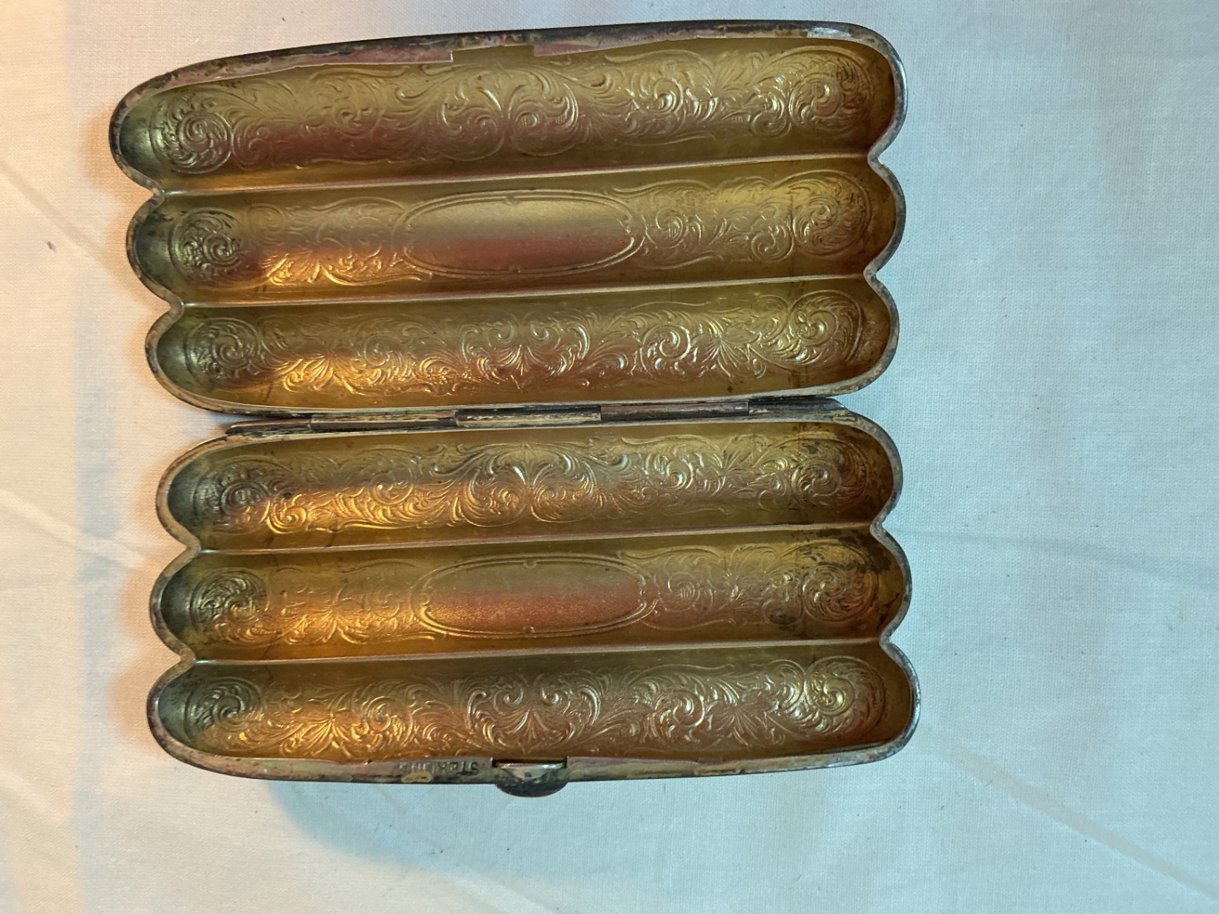 Antique Sterling cigar case, cigarette case - image 3 of 7