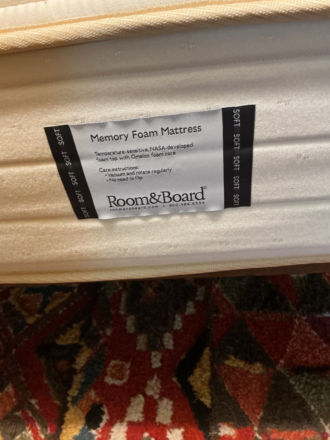 Carved wooden bed frame with memory foam mattress - image 7 of 9