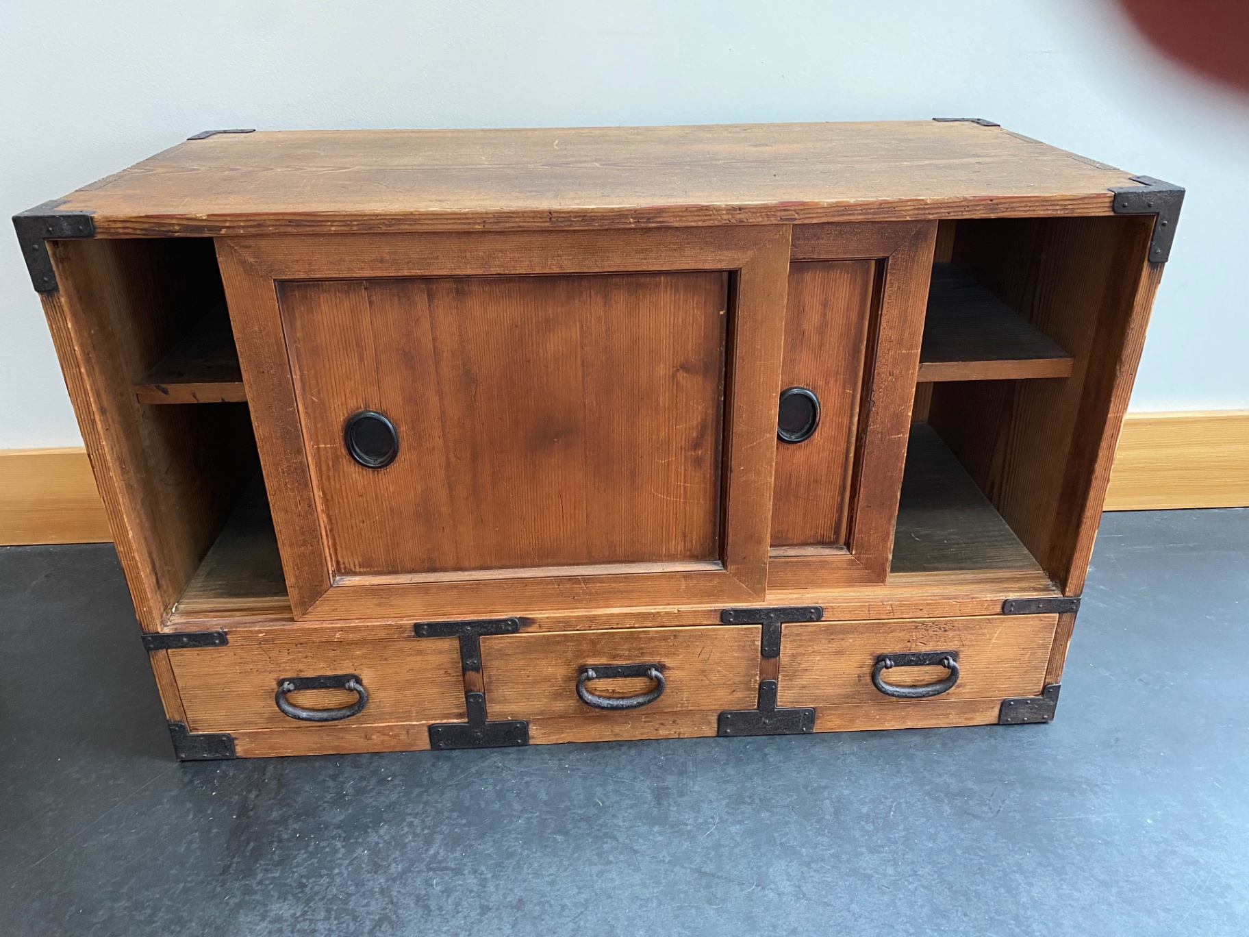 Antique Japanese Kansai Cedar merchant Cabinet - image 2 of 6