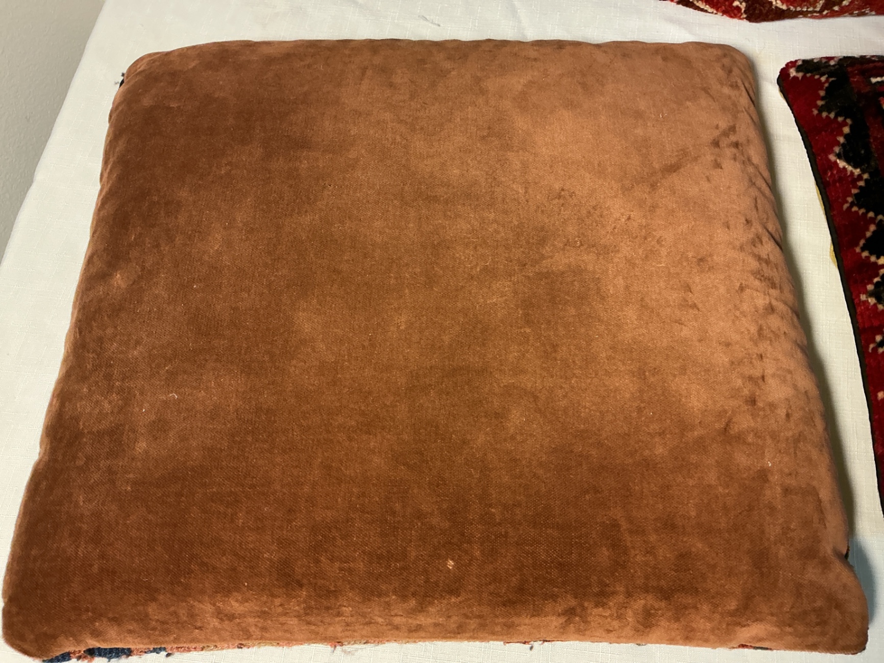 4 vintage Rug covered pillows - image 3 of 7