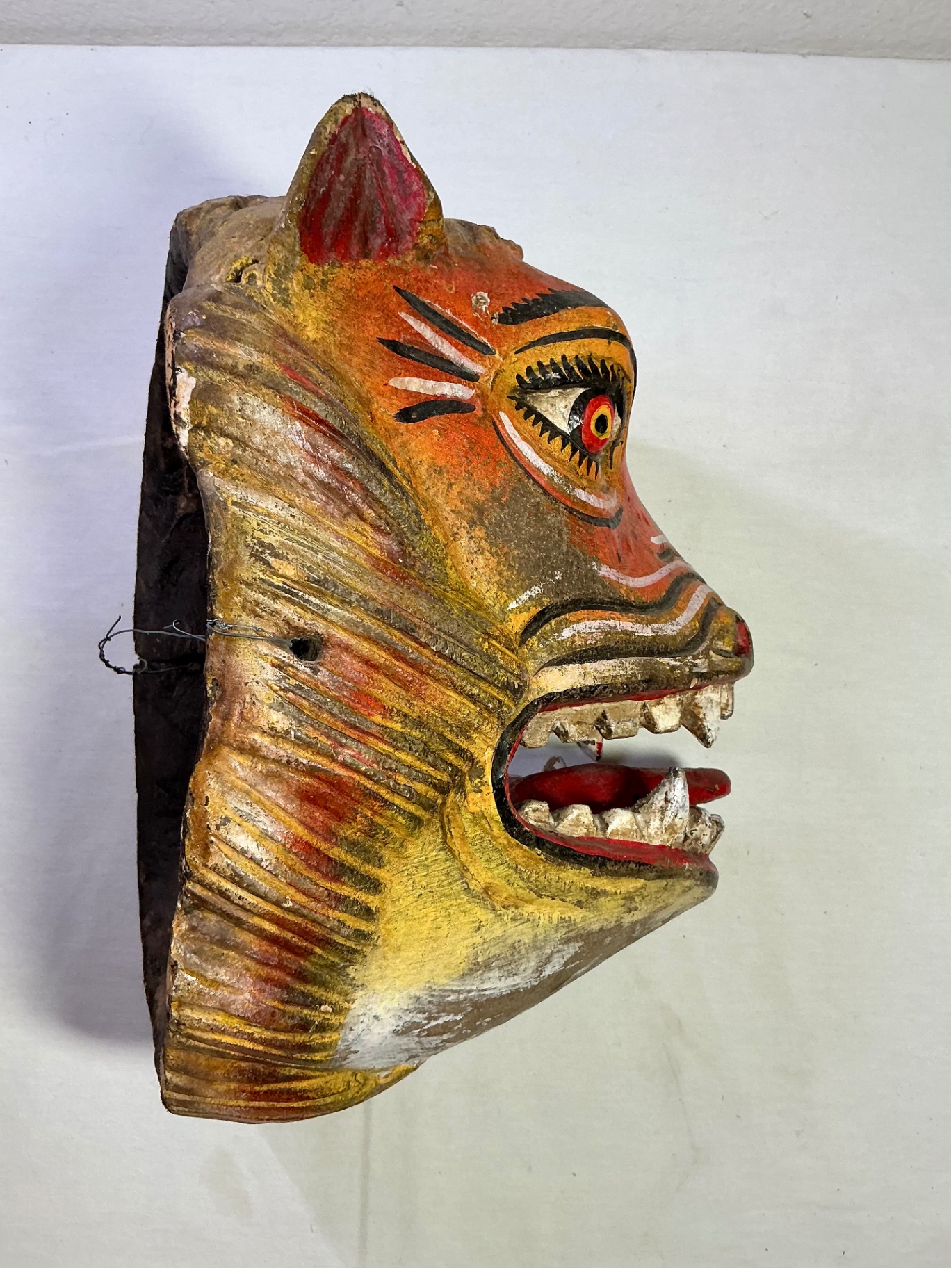 Vintage Hand Carve & Painted Wood Animal Mask - image 2 of 5