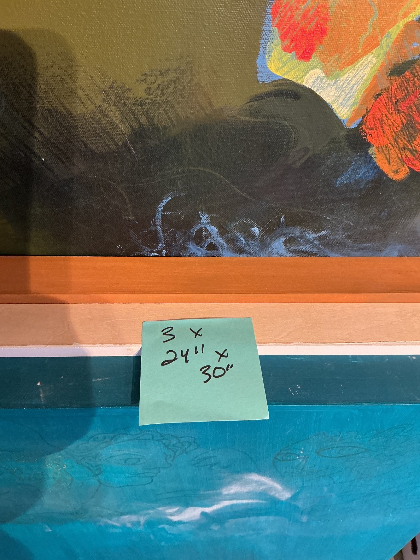 Wooden Artist Easel and 4 large canvases - image 8 of 8