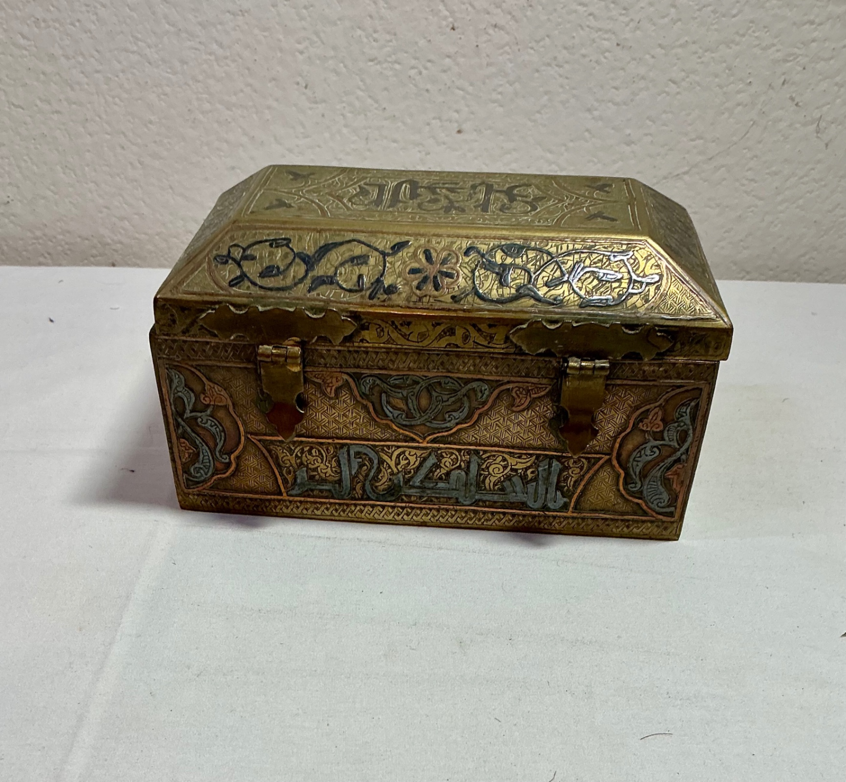 Wood and Metal Inlay Boxes and Metal vase - image 10 of 13
