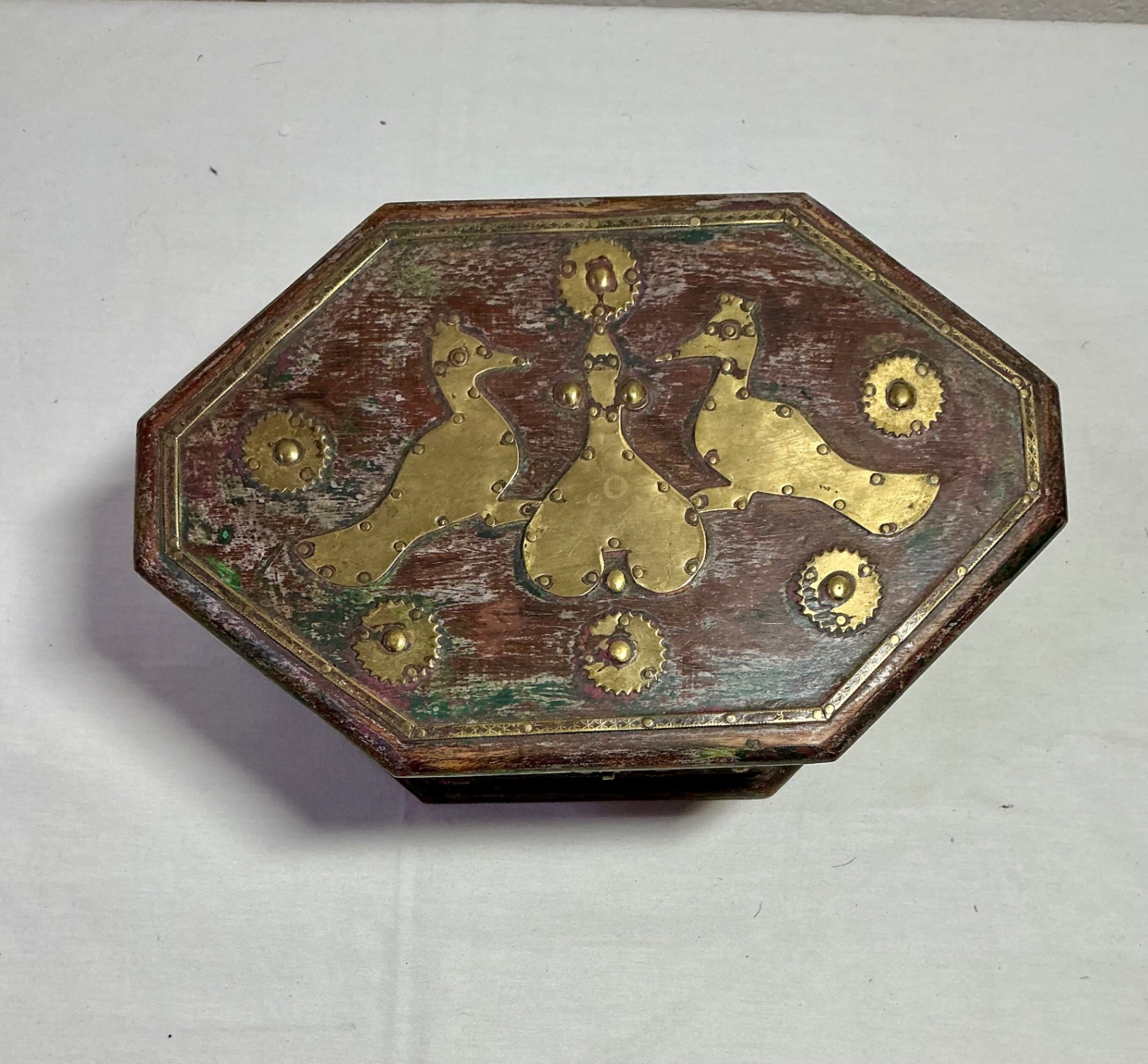Wood and Metal Inlay Boxes and Metal vase - image 6 of 13