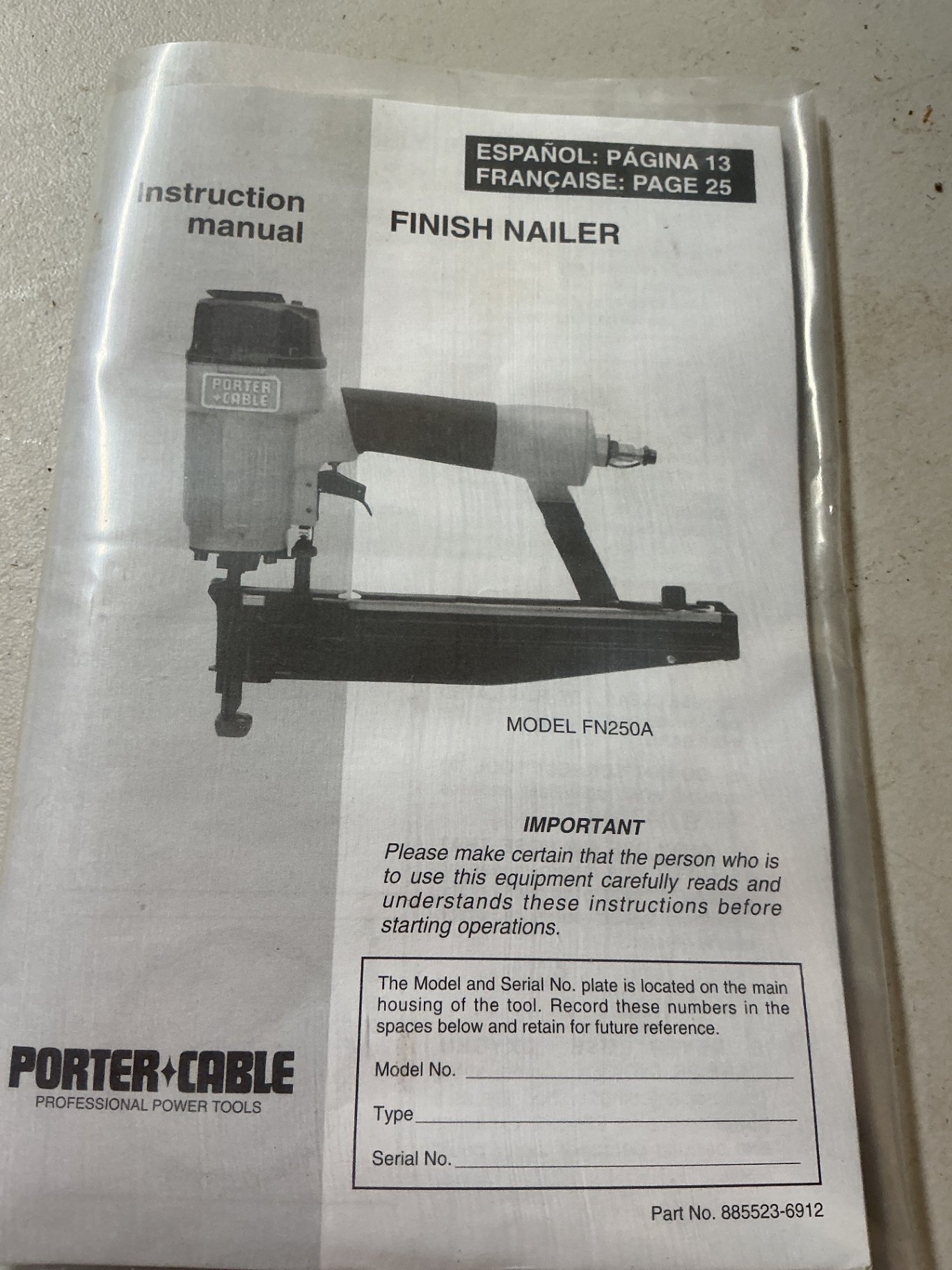 Porter-Cable Finish Nailer with Air Hose Kit - image 2 of 5