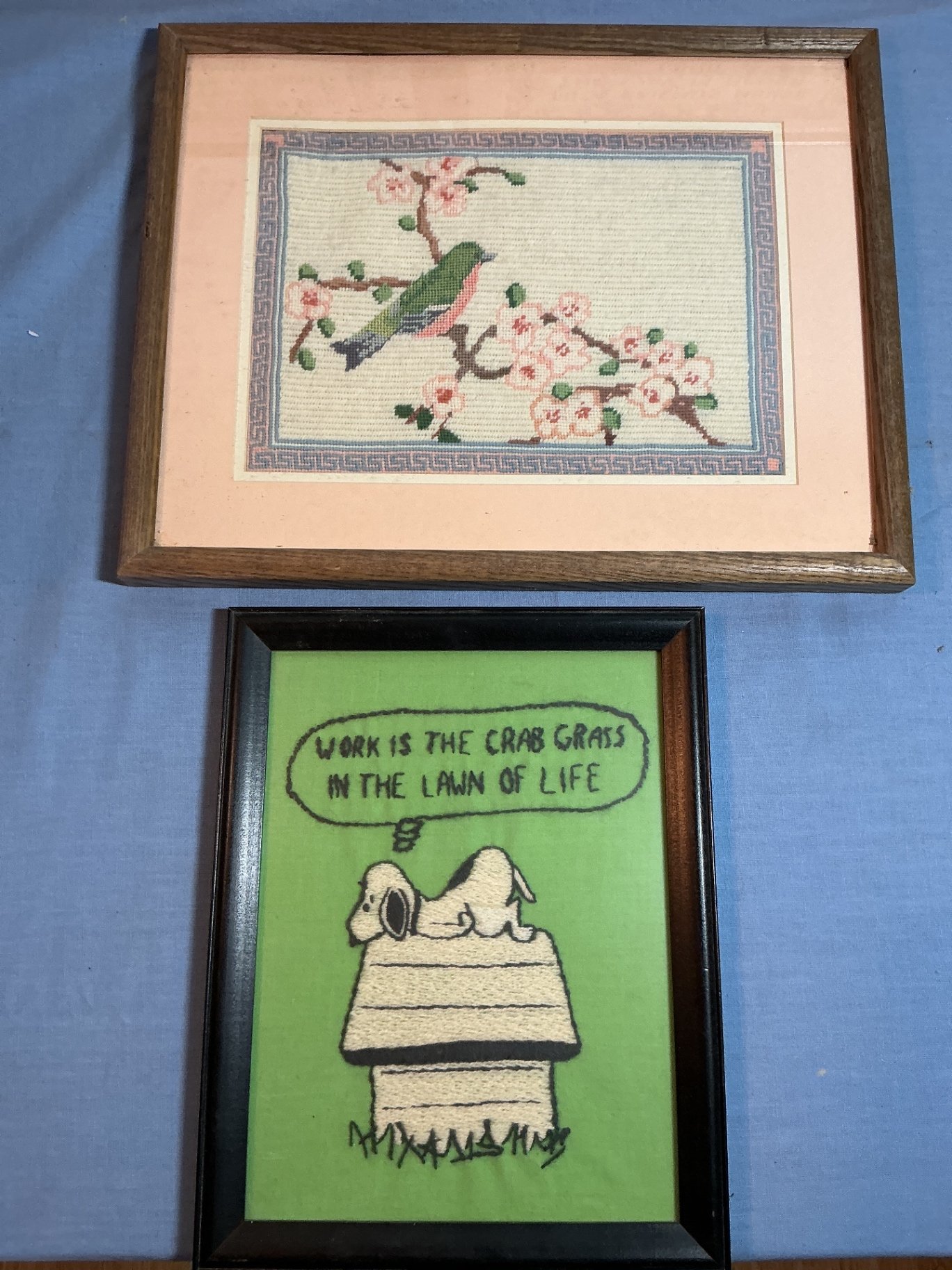 Framed Cross-Stitch and Pressed-Flower Wall Art - image 2 of 6