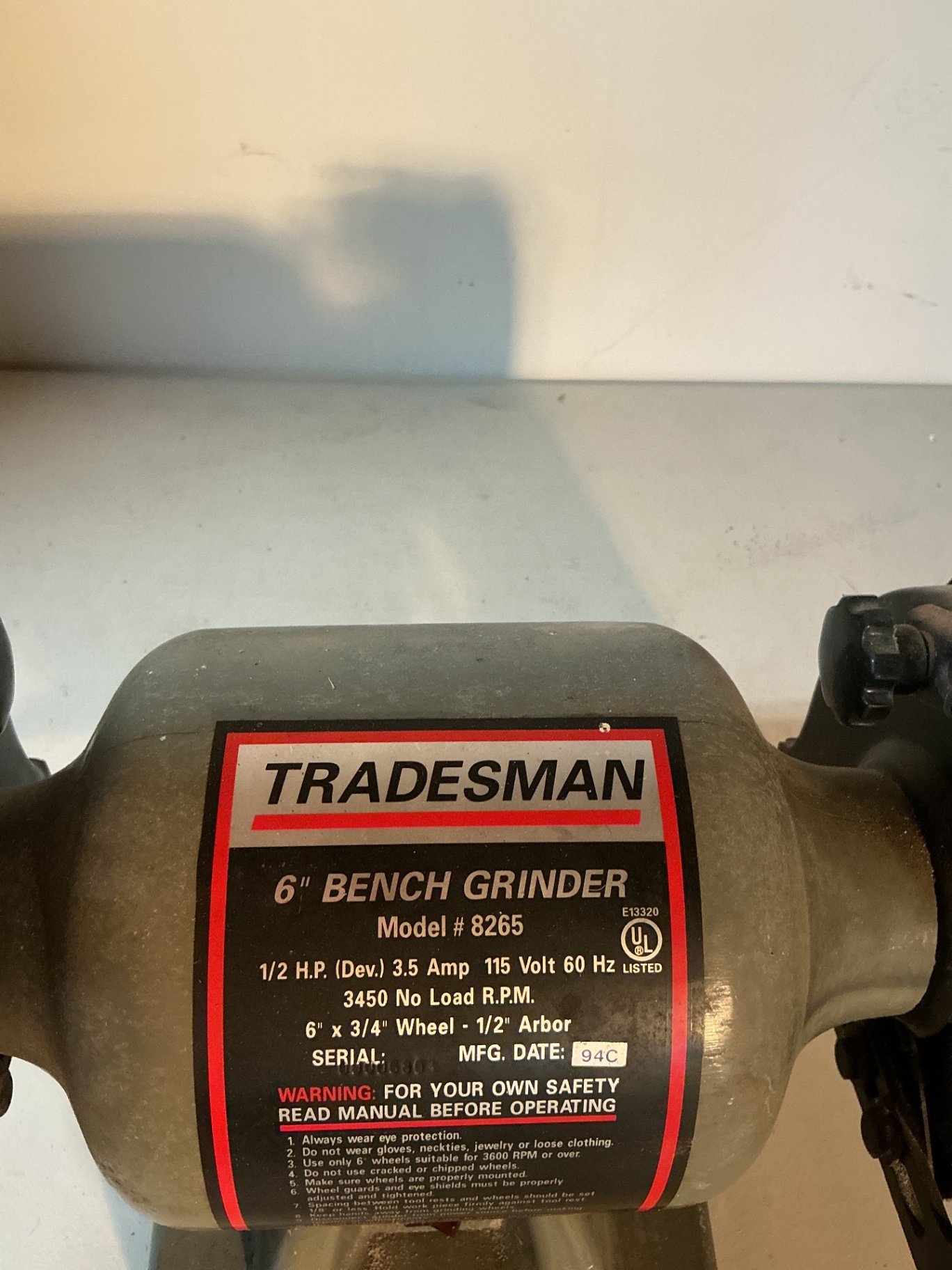 Tradesman 6-inch bench grinder - image 3 of 3