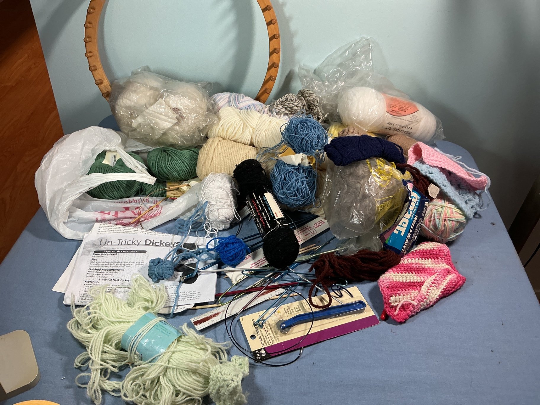 Assorted Yarn, Knitting Tools, and Circular Loom - image 1 of 4