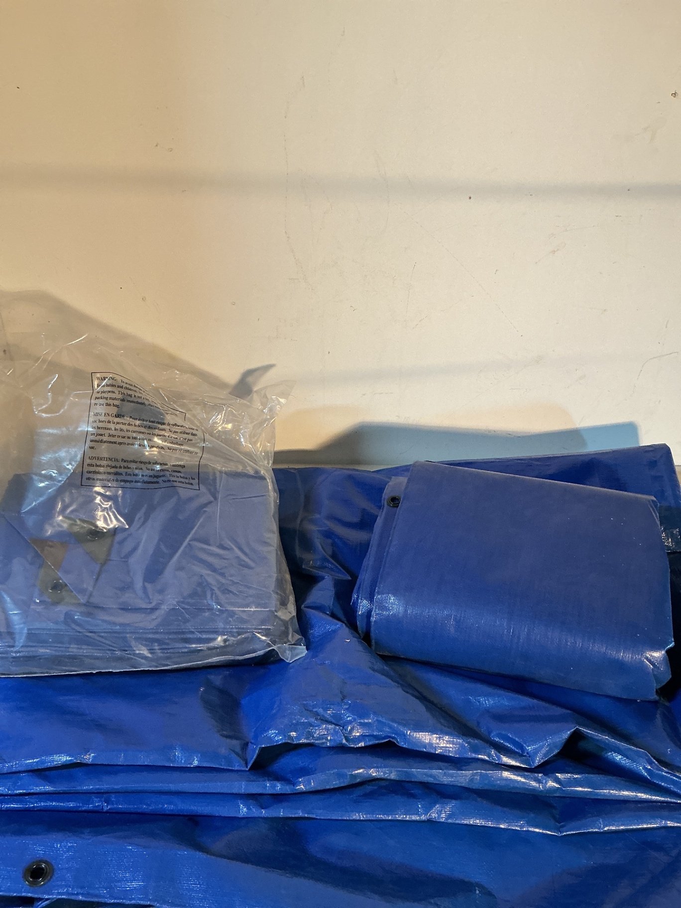 Three large blue tarps - image 1 of 3