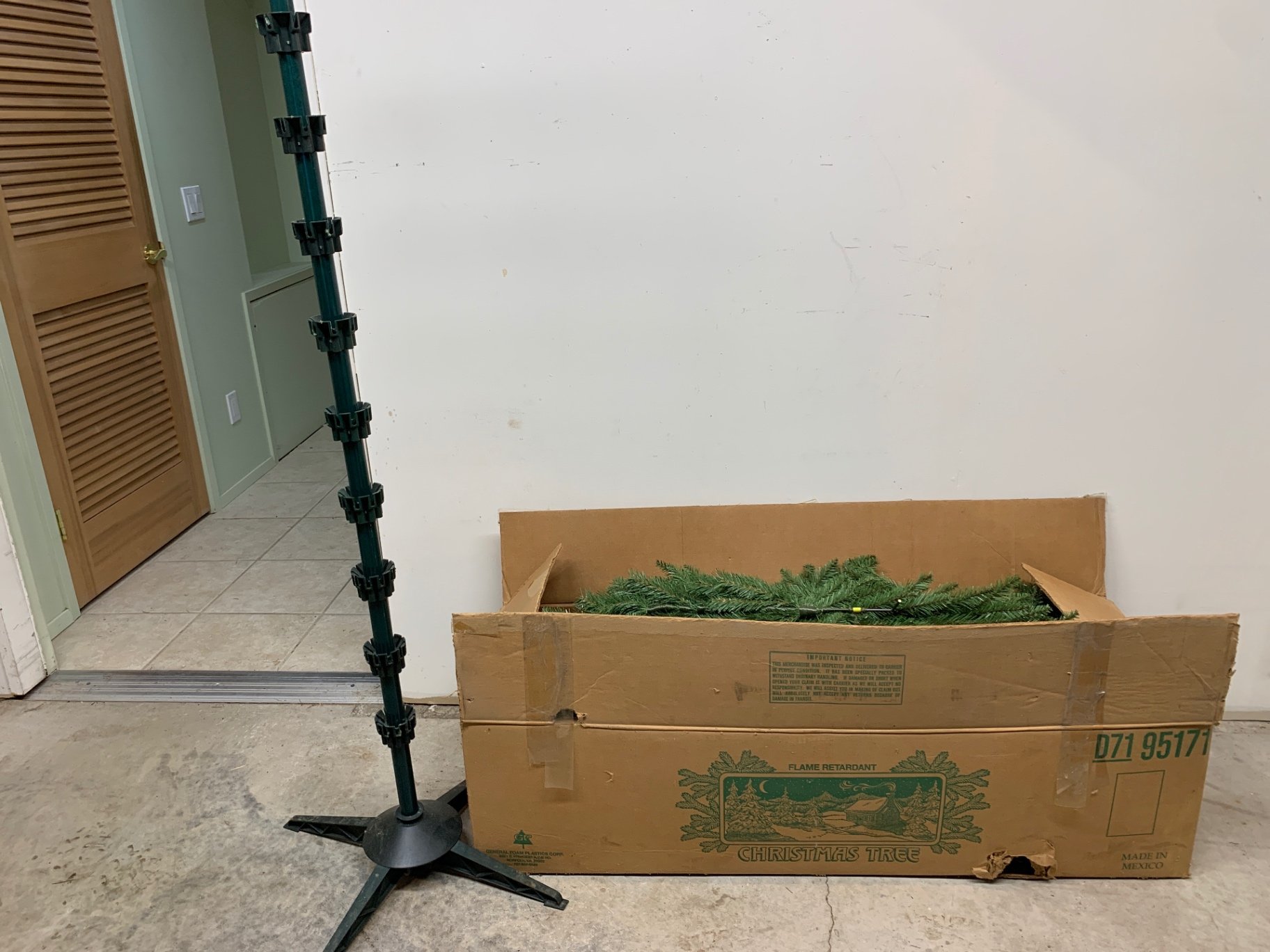 Artificial Christmas Tree with Stand and Boxed Sections - image 1 of 4