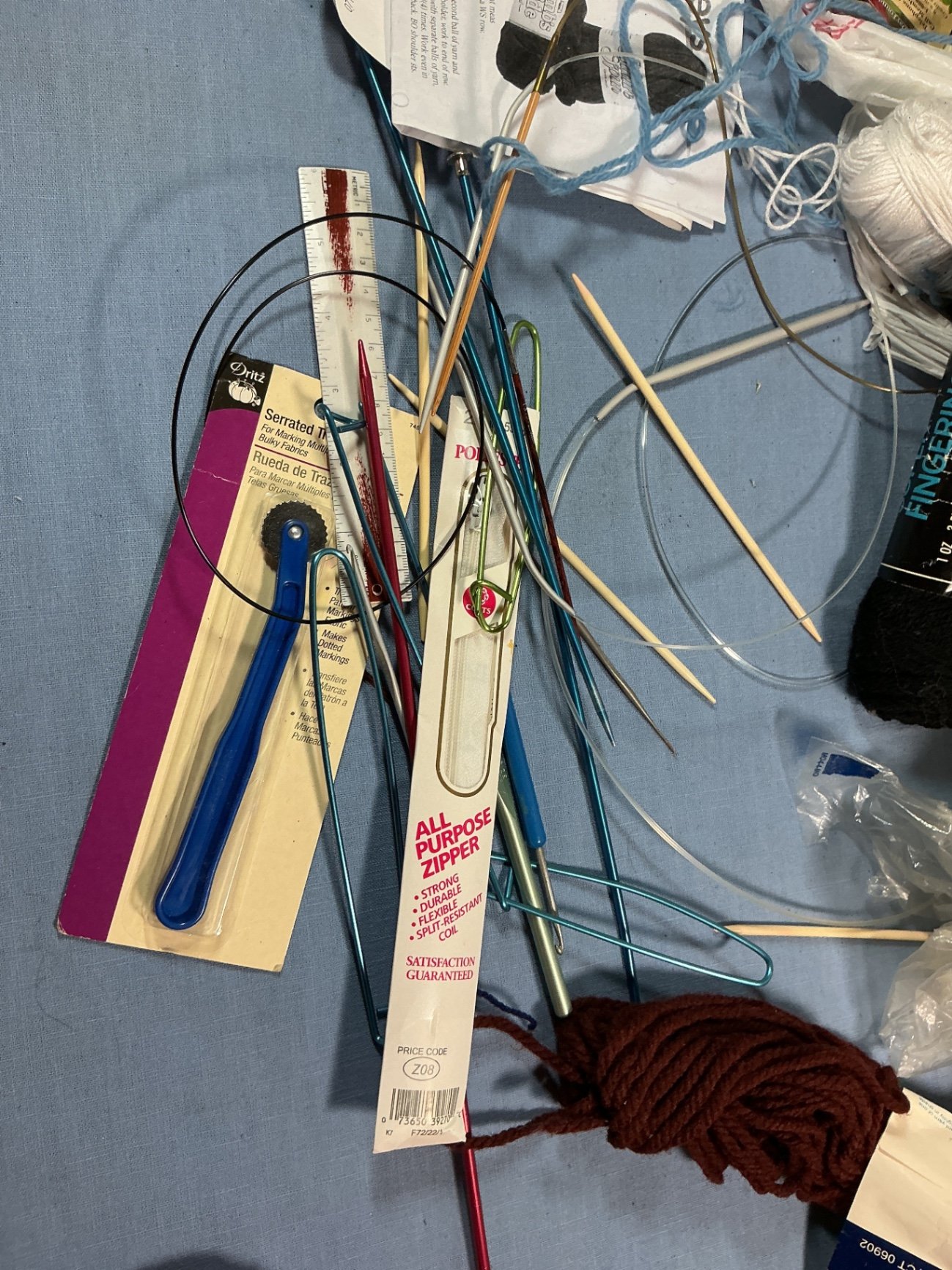 Assorted Yarn, Knitting Tools, and Circular Loom - image 3 of 4